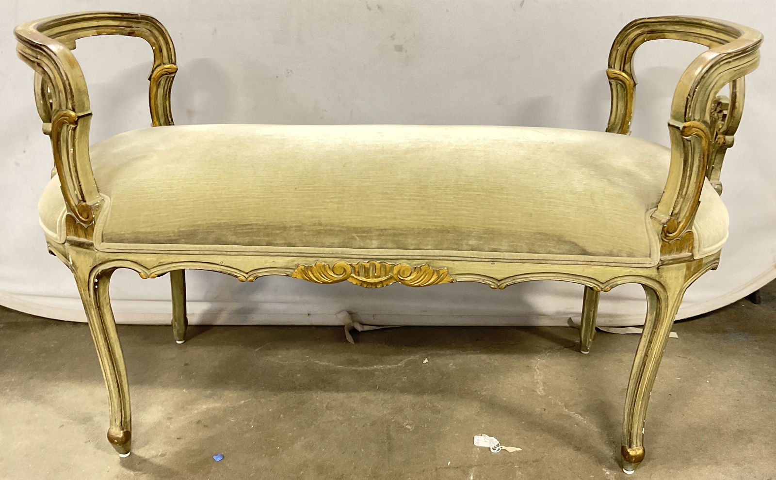 French Wood Carved Bench (1 of 8)