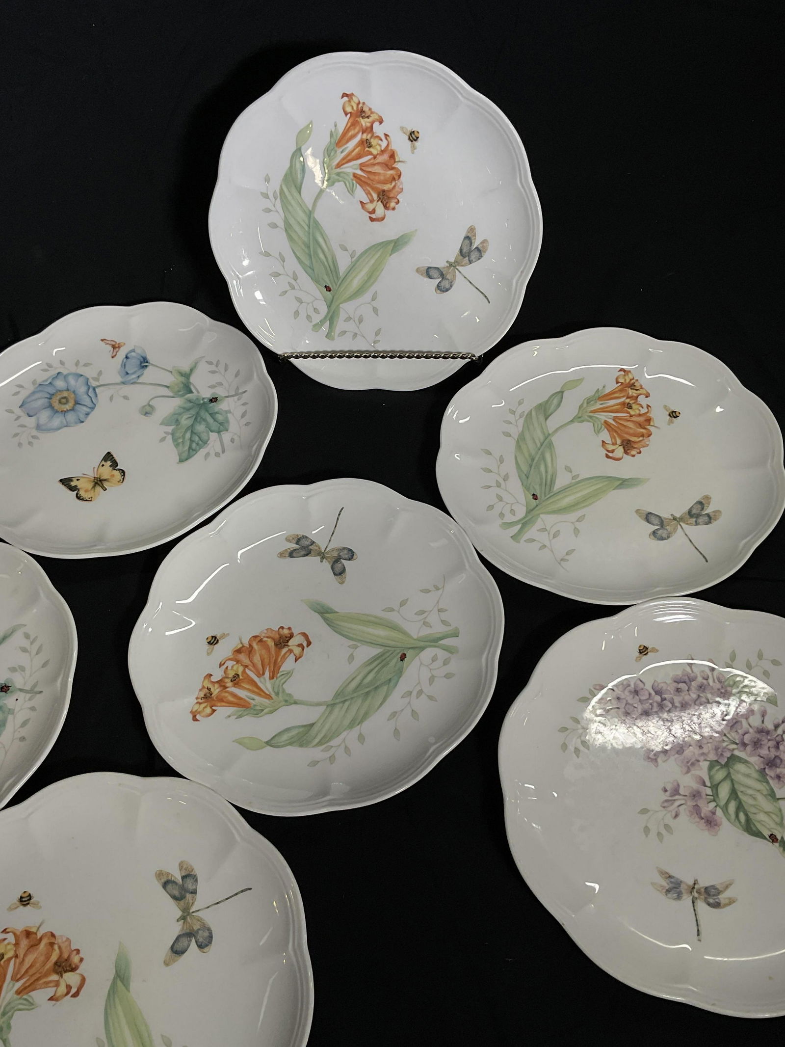 Set 7 Lenox Porcelain Floral Dishes (1 of 7)