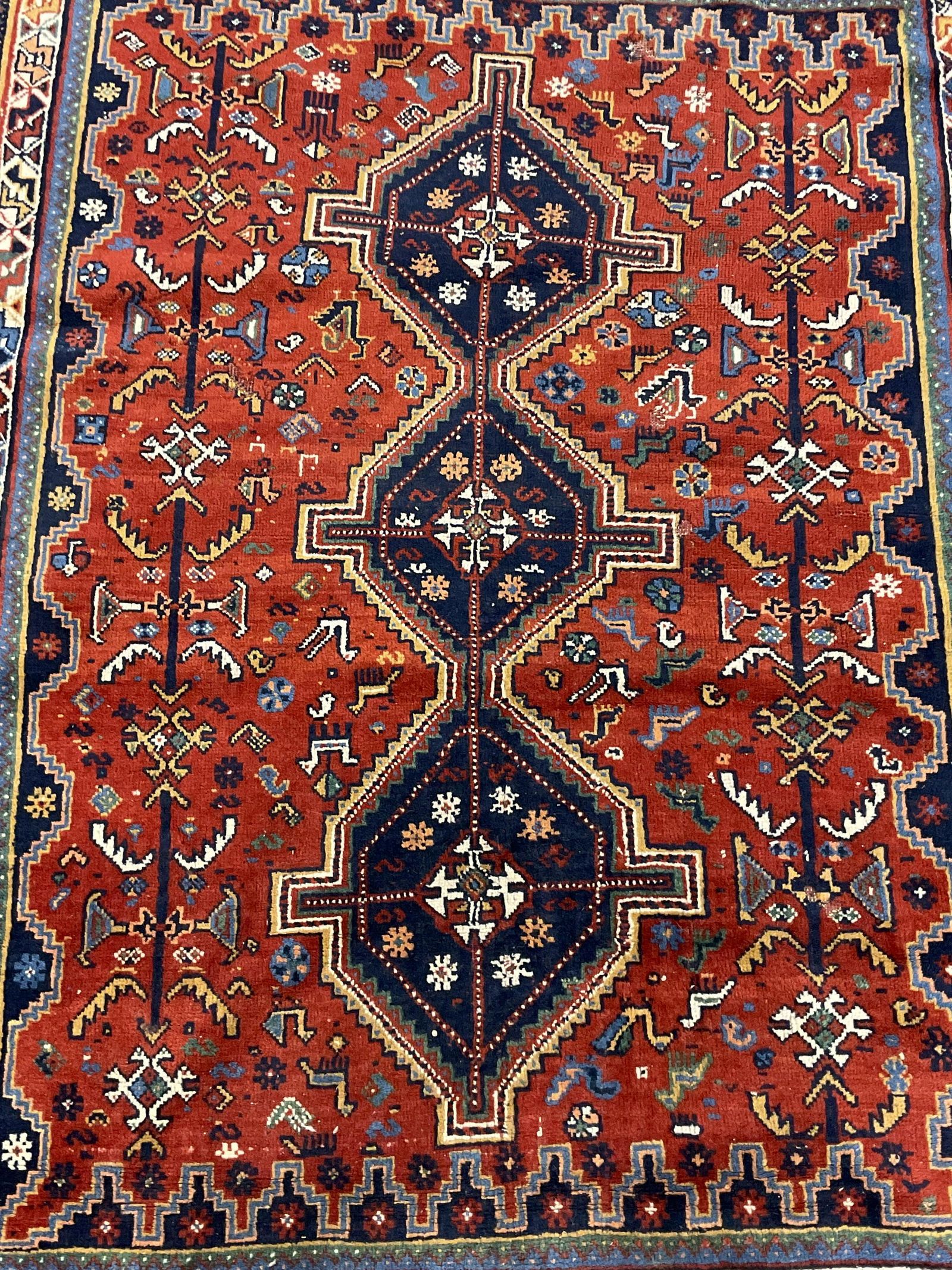 Bright Wool Rug W Fringed Ends (1 of 7)