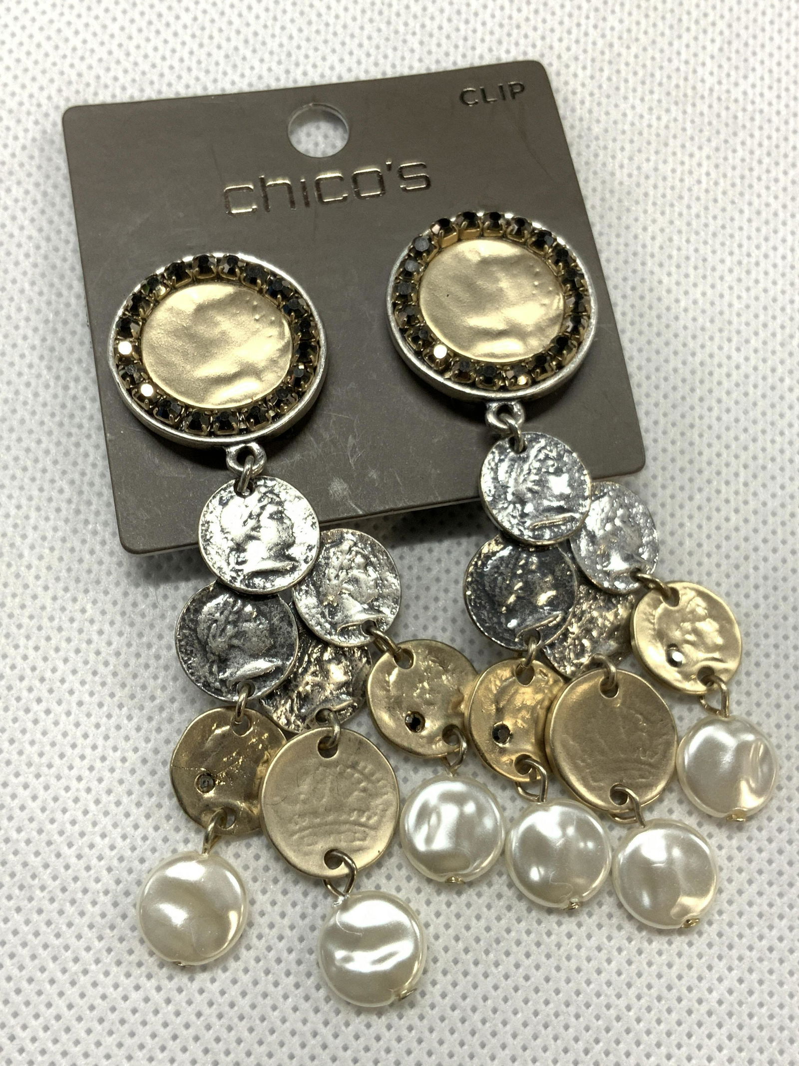 CHICOS Statement Trinket Dangle Clip on Earrings (1 of 6)