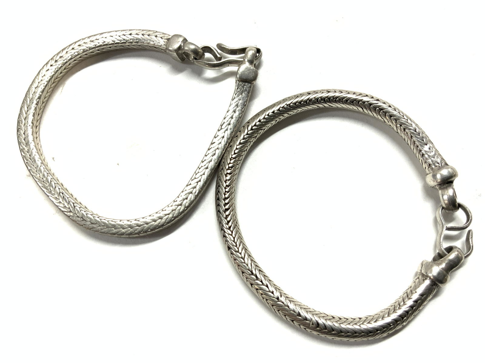 2 RA Signed Sterling Silver Snake Bracelets (1 of 6)