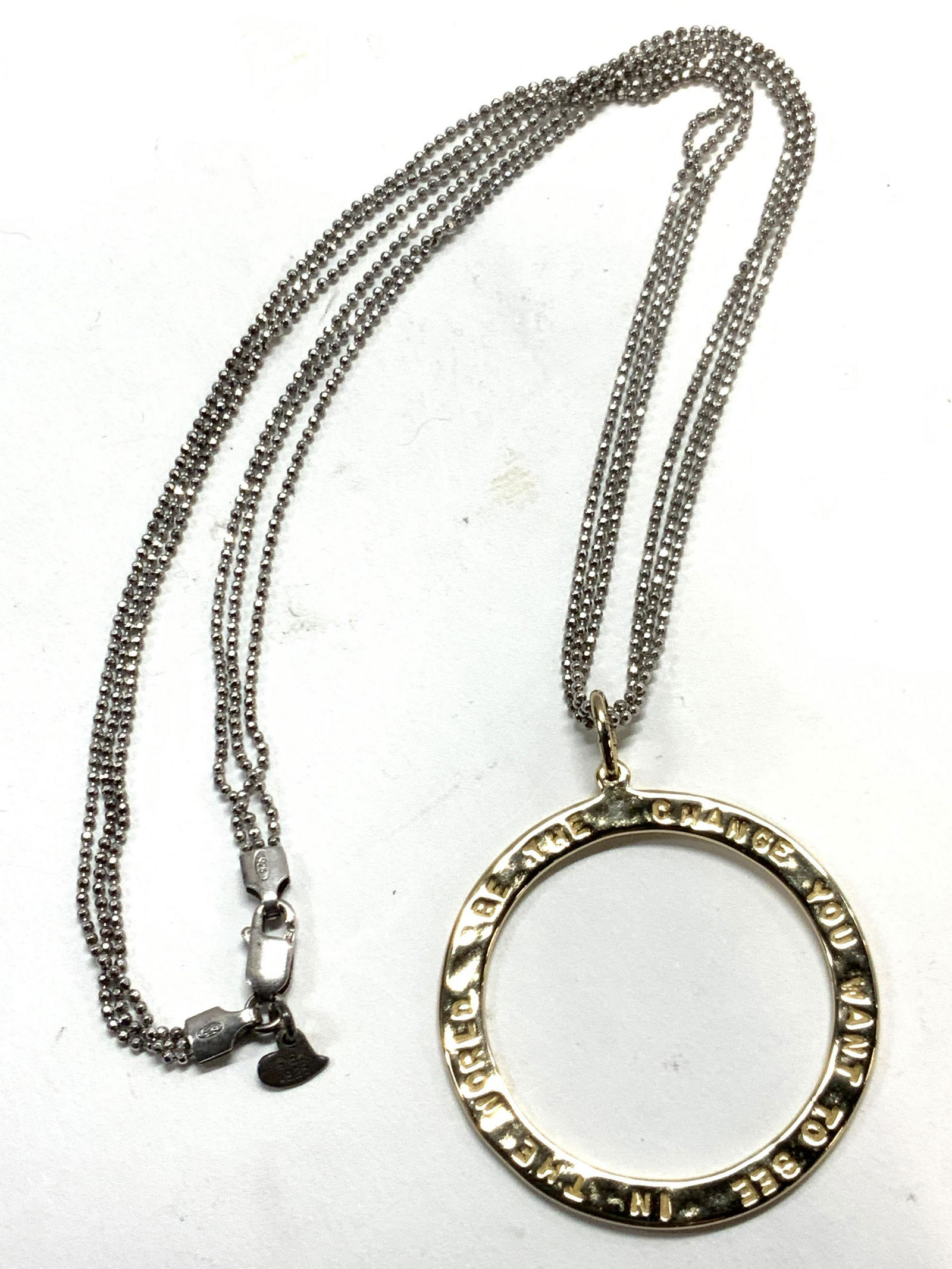 Double Strand Sterling Quote Pendant Necklace (1 of 4)