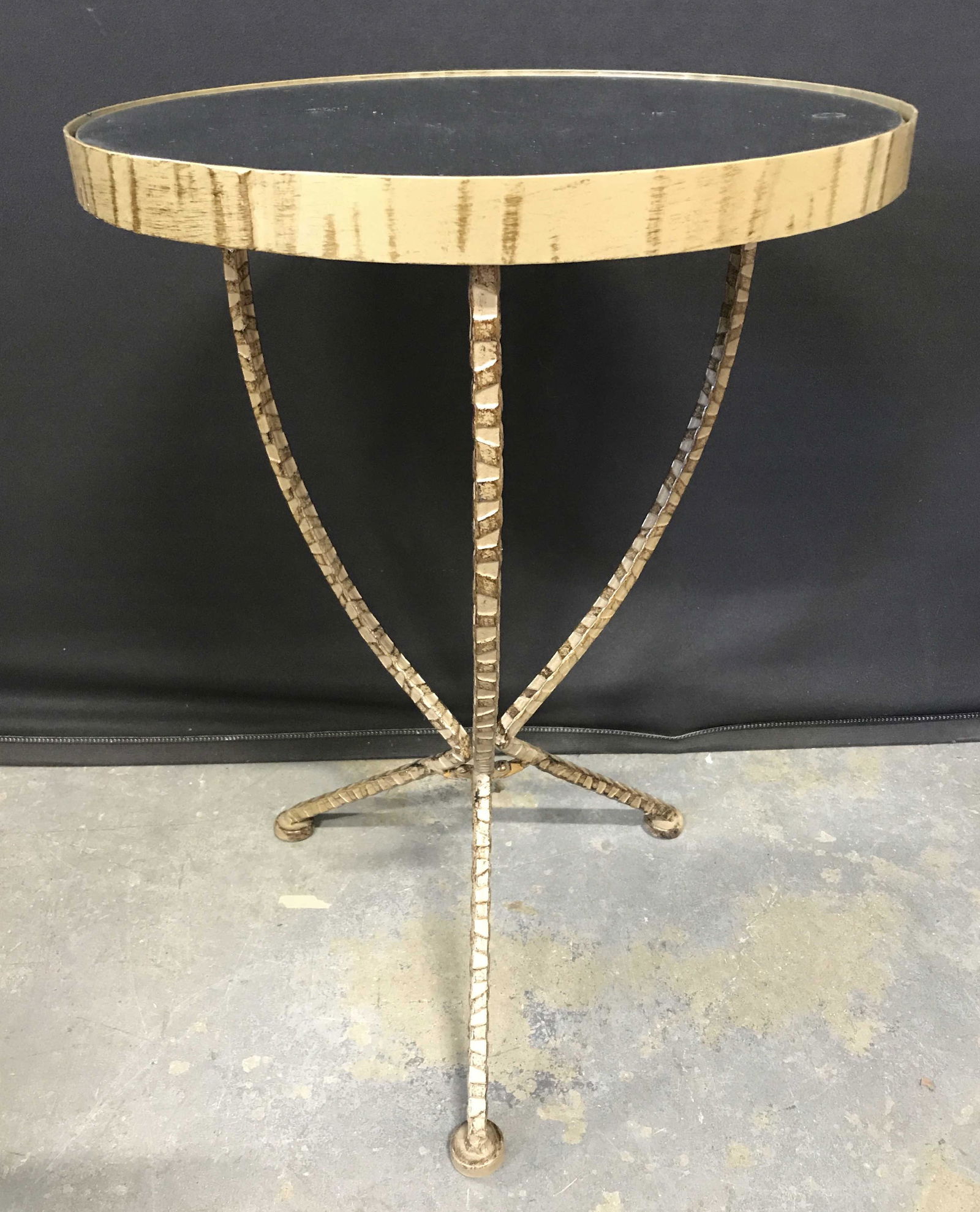 Circular Gold Toned Metal Leg Side Table (1 of 7)