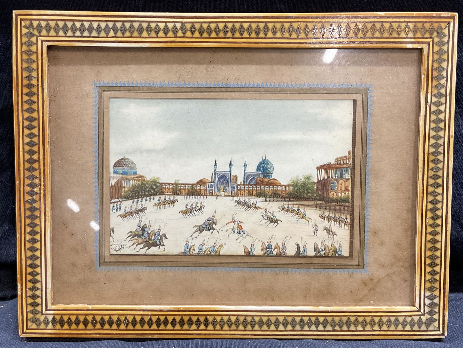 Signed Middle Eastern Miniature Painting (1 of 6)