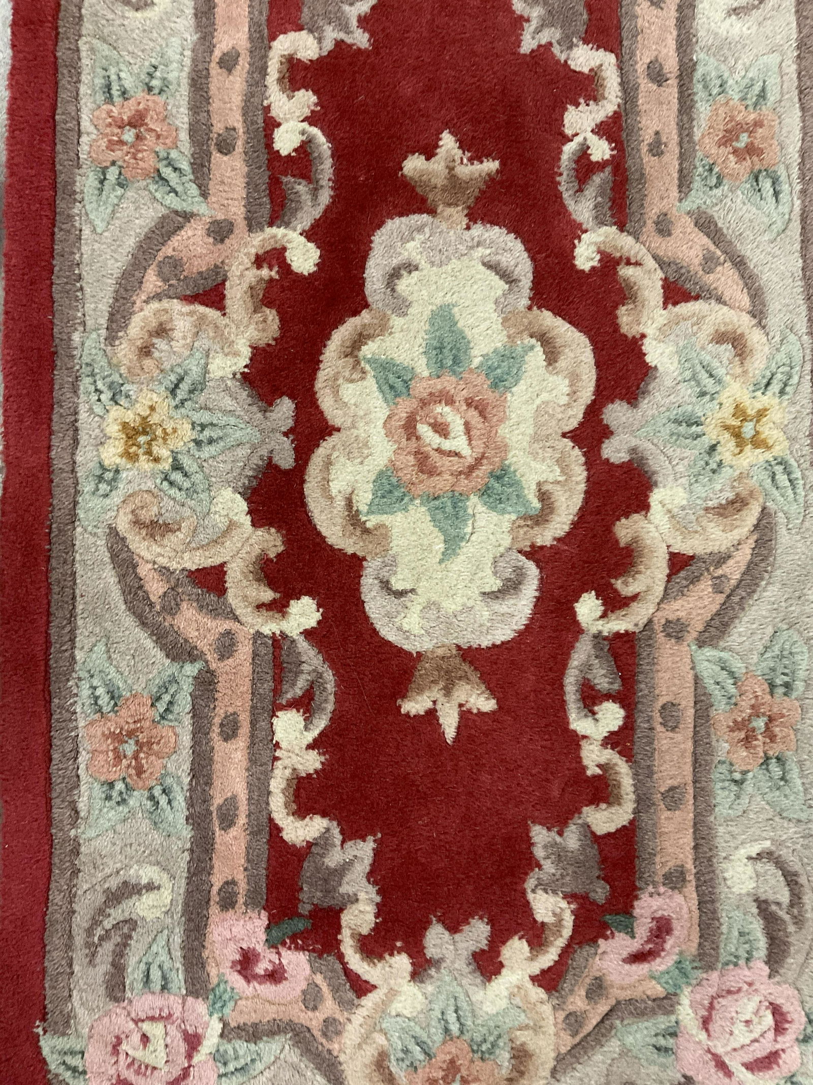 Fringed Small Wool Floral Rug (1 of 7)
