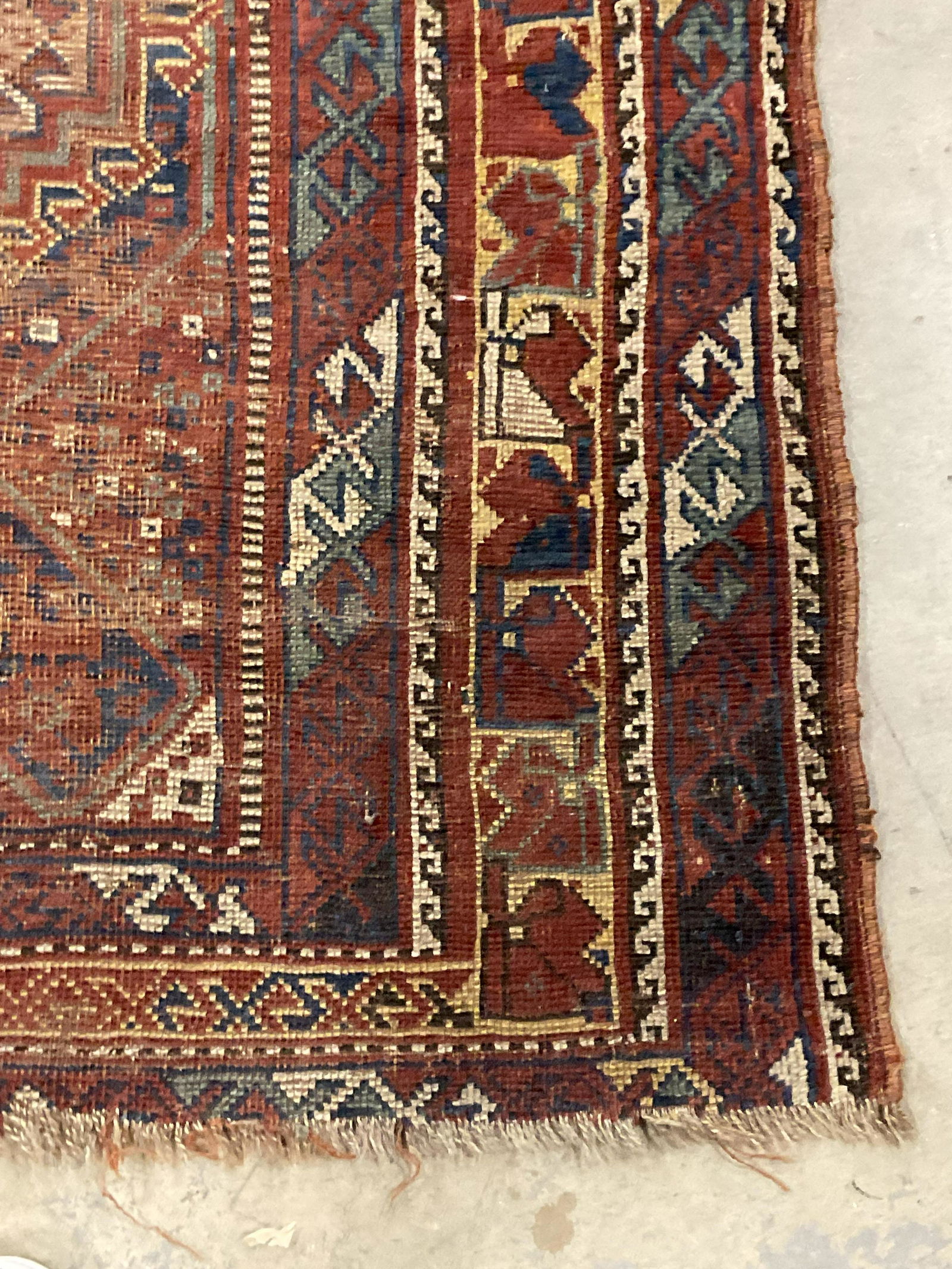 Large Iranian Style Rug W Fringed Ends (1 of 6)