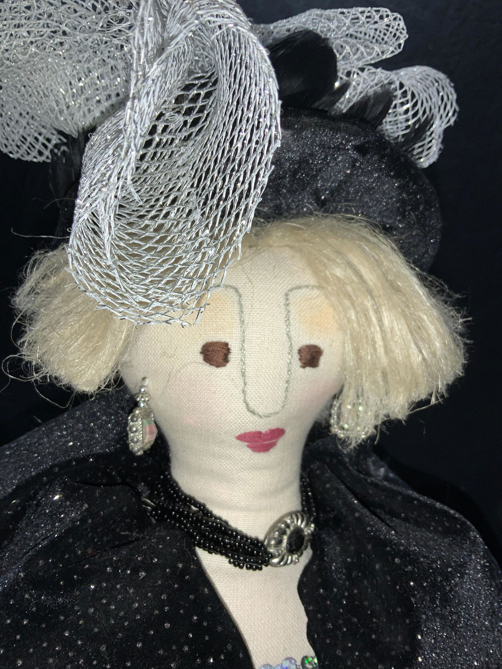 Art Deco Boudoir Style Doll with Stand (1 of 9)