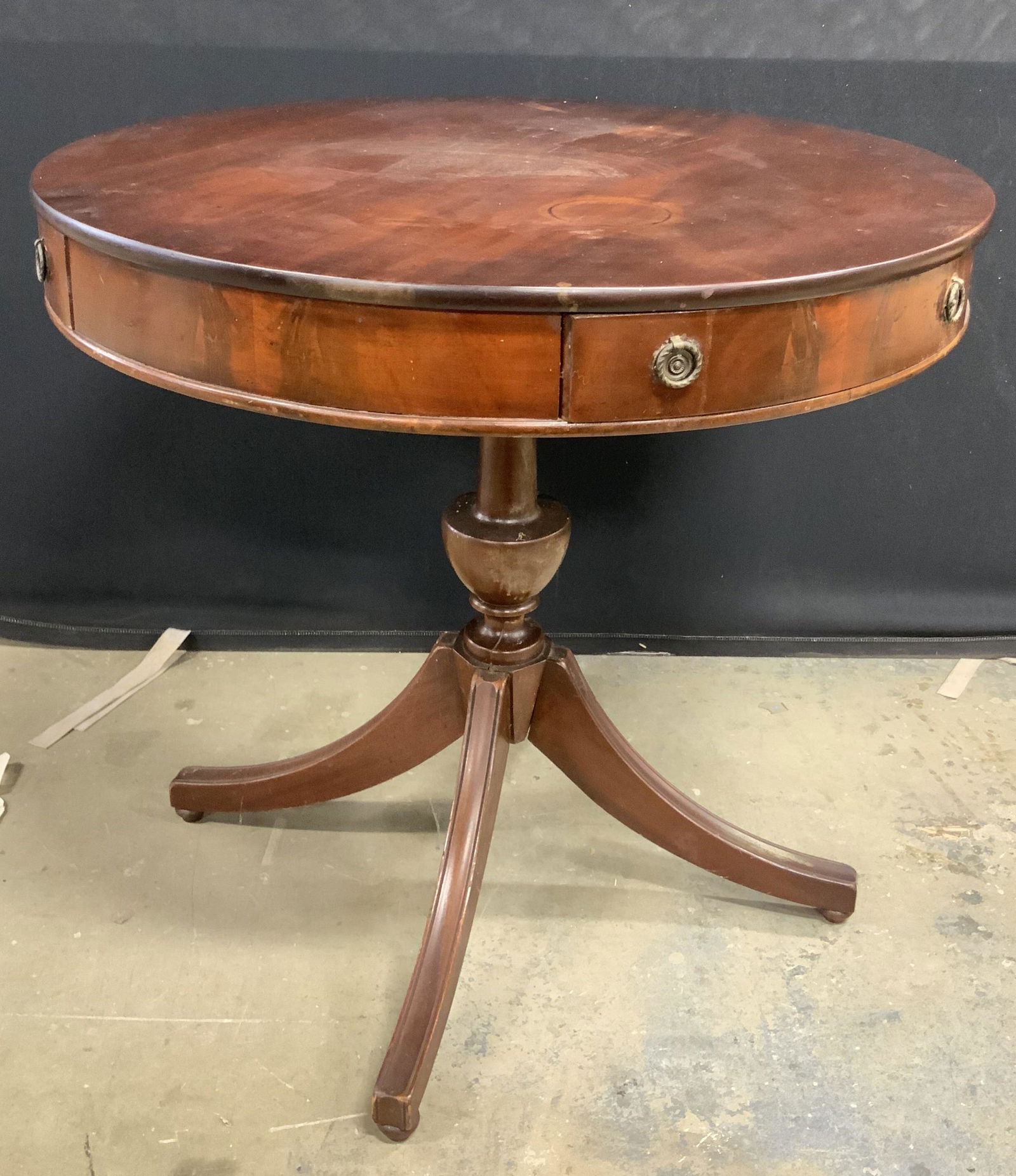 Vintage Wooden Circular Table W/ Drawers (1 of 11)