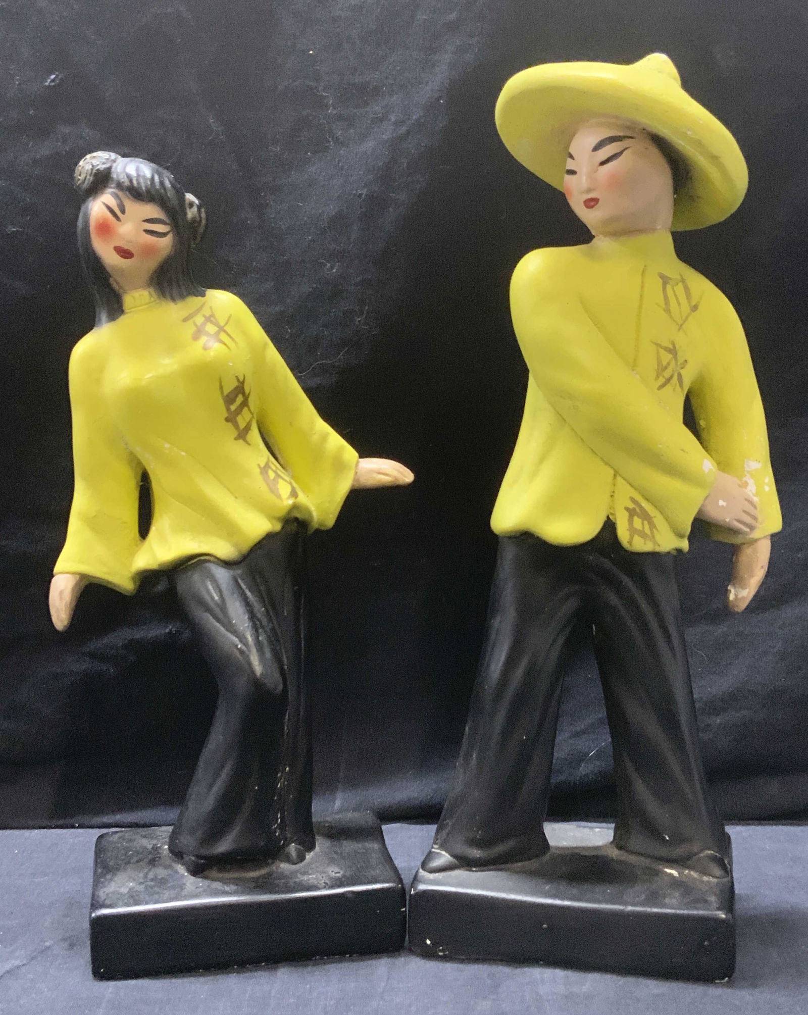 Vintage Asian Chalkware Standing Figurals (1 of 5)