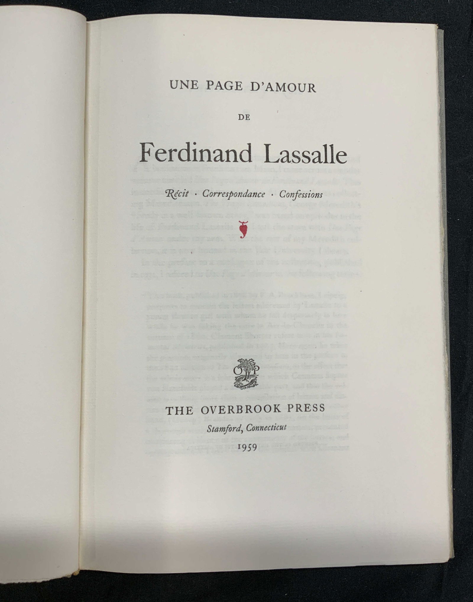 Vintage UNE PAGE D’AMOUR - Ferdinand Lassalle (1 of 5)