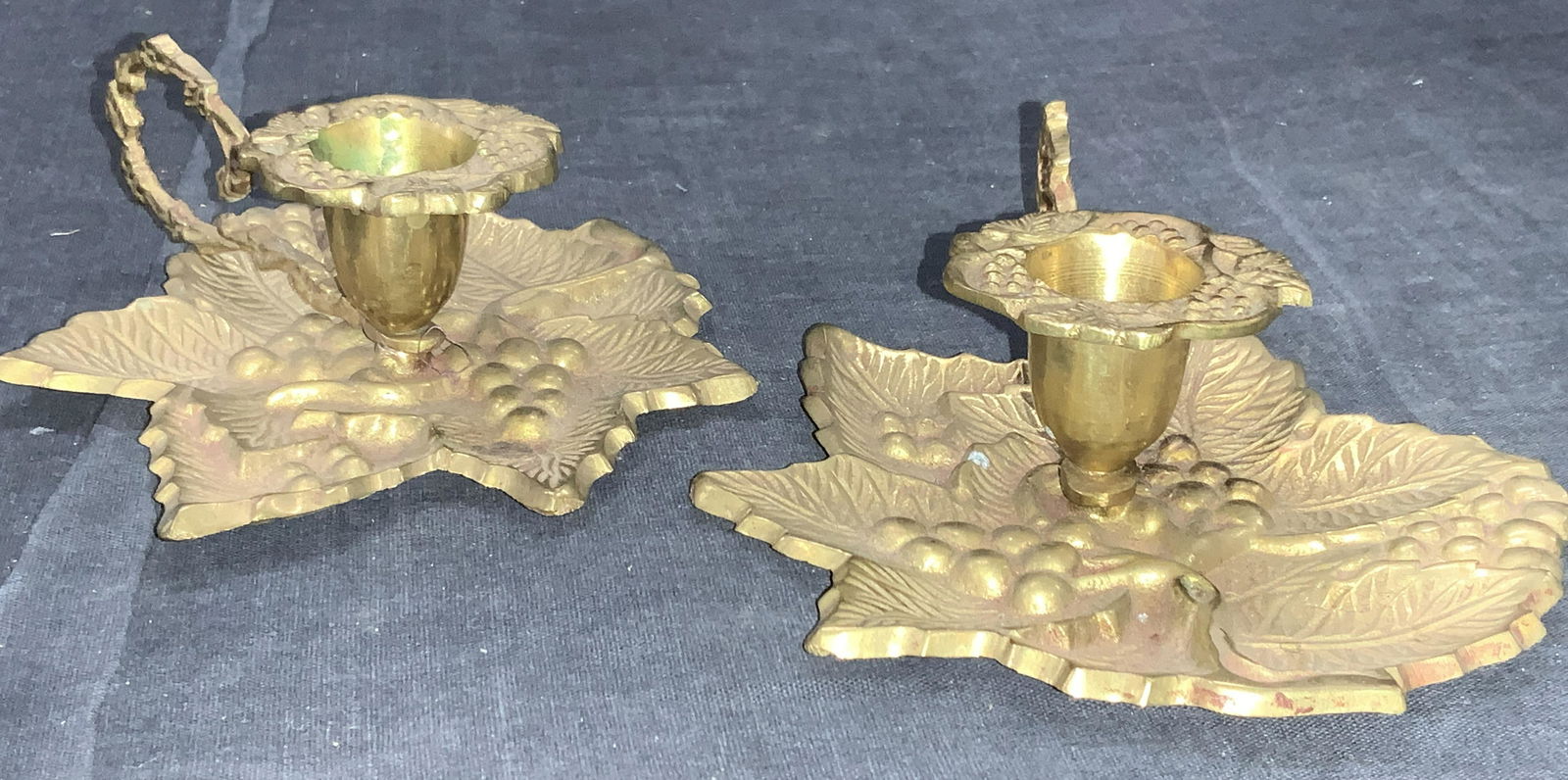 2 Vintage Ornate Brass Candle Stick Holders (1 of 7)