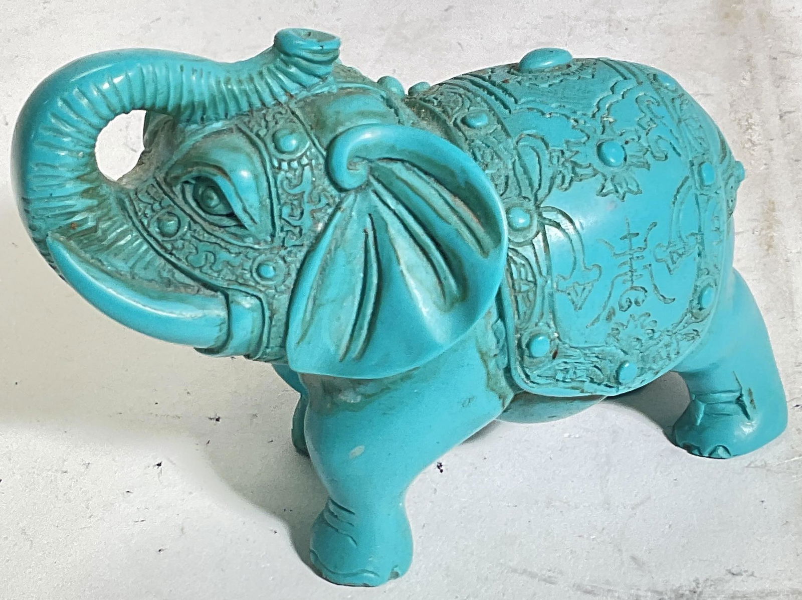 Small Turquoise Toned Elephant Figural (1 of 6)