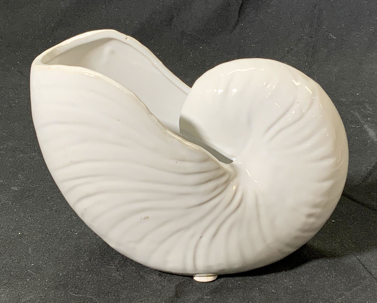 White Ceramic Nautilus Cachepot (1 of 5)