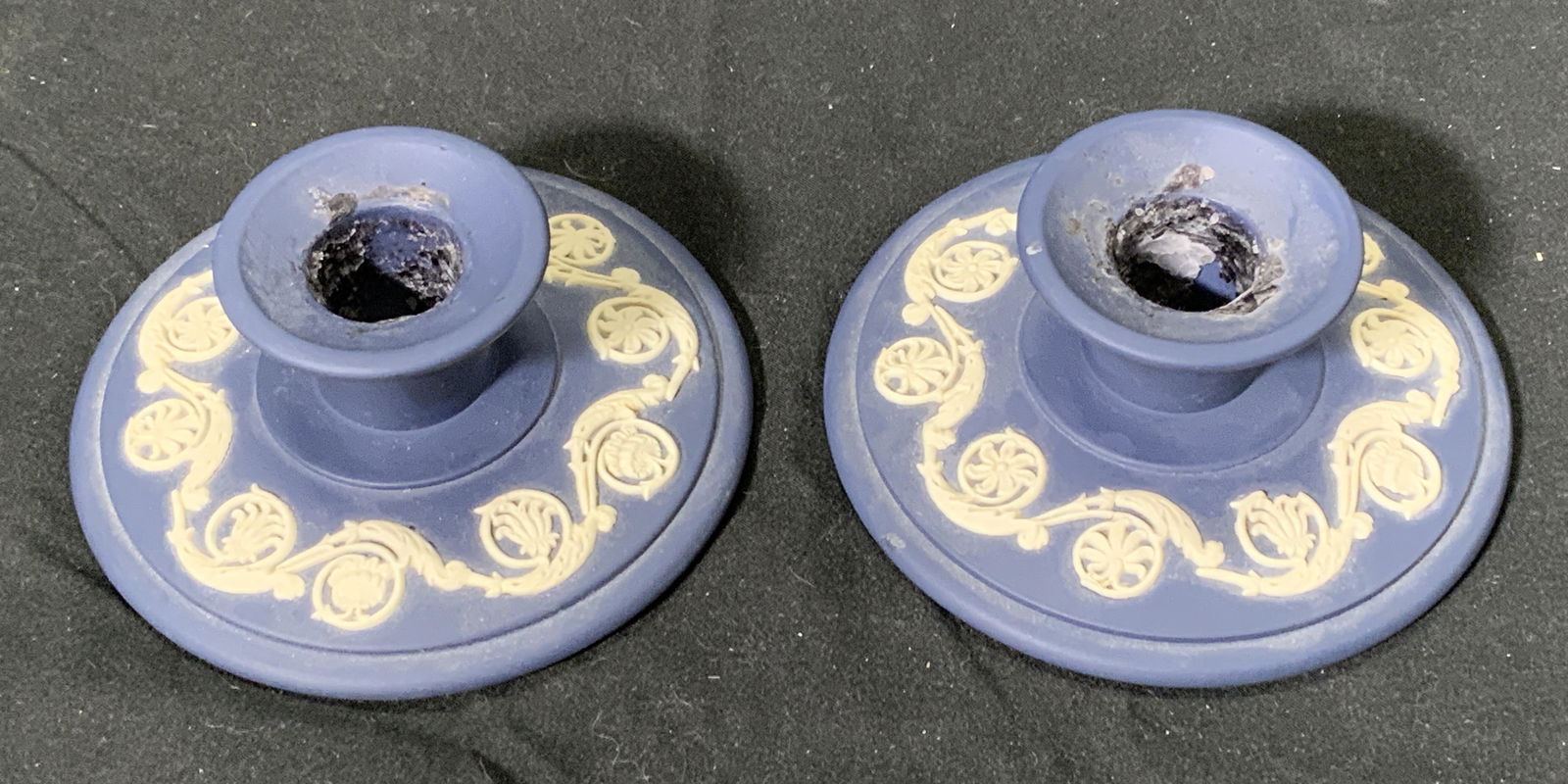 Lot 2 WEDGWOOD Ornate Jasperware Candle Holders (1 of 6)