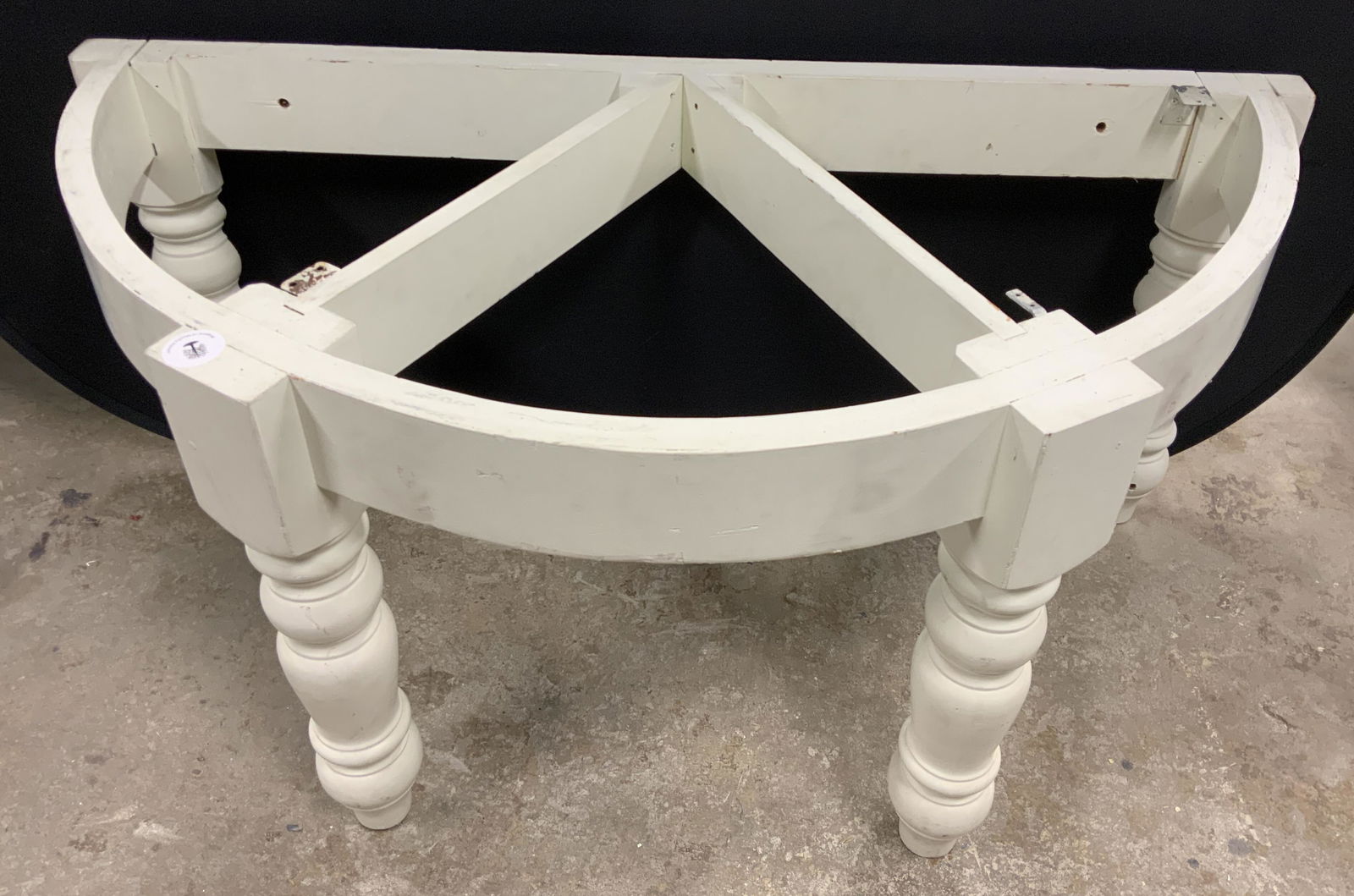 Vintage White Demi Lune Table (1 of 9)
