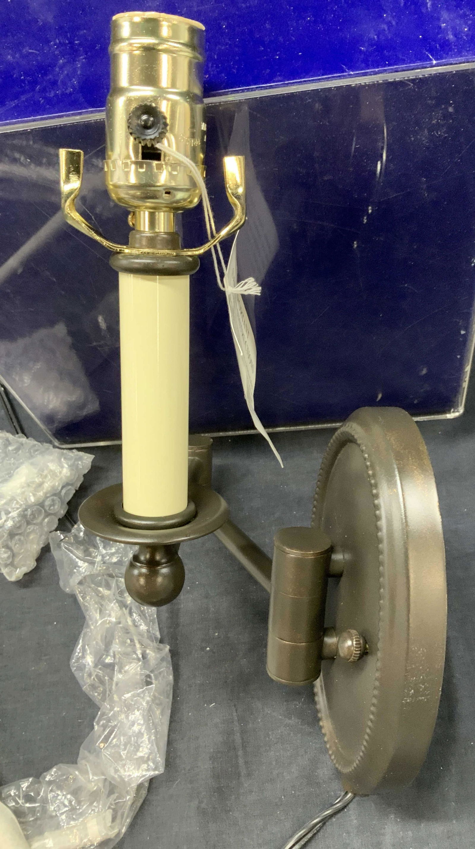 Bronze Toned Swing Arm Sconce Light, New (1 of 5)