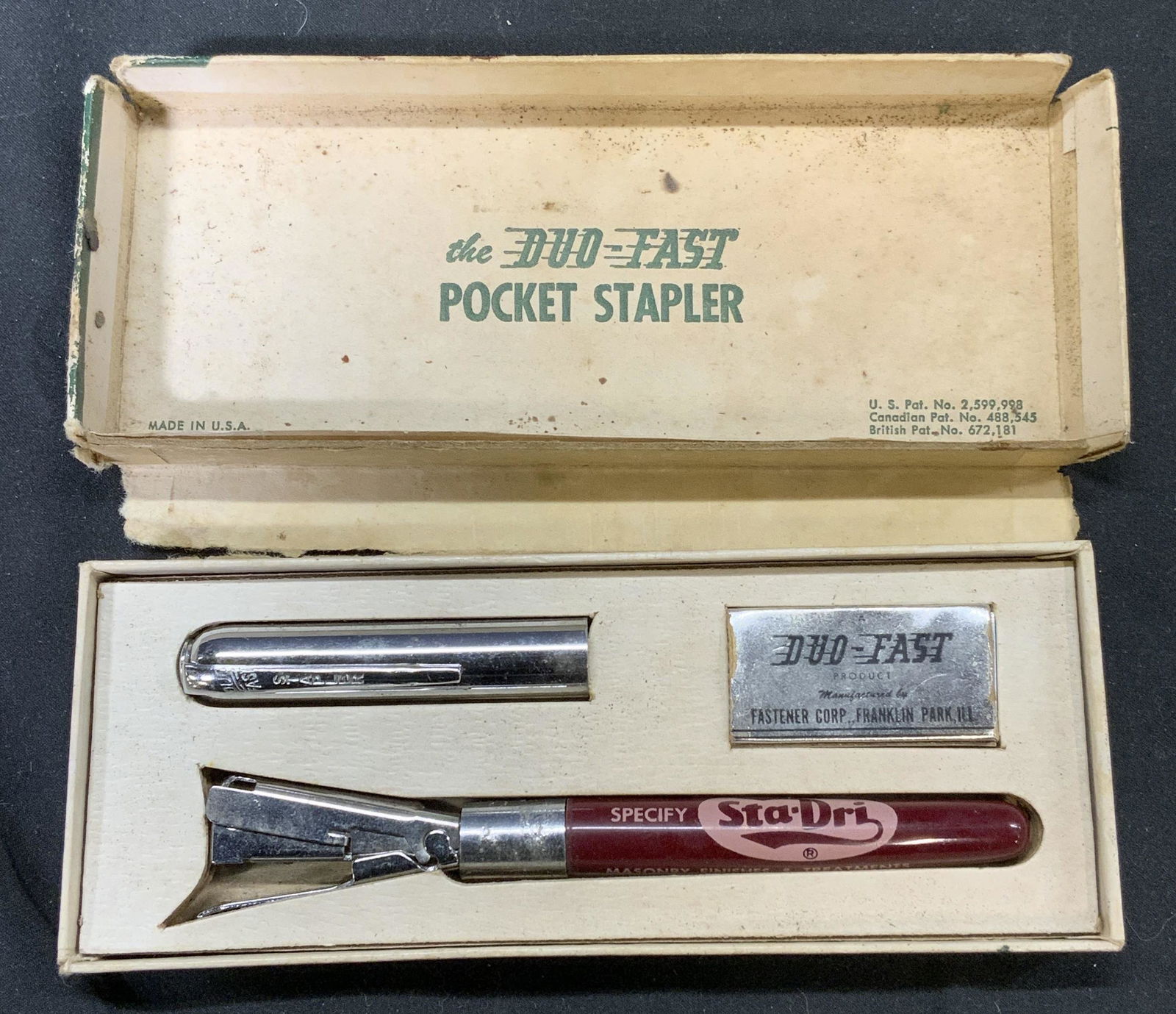 Vintage 1950s DUO FAST Pocket Stapler (1 of 6)