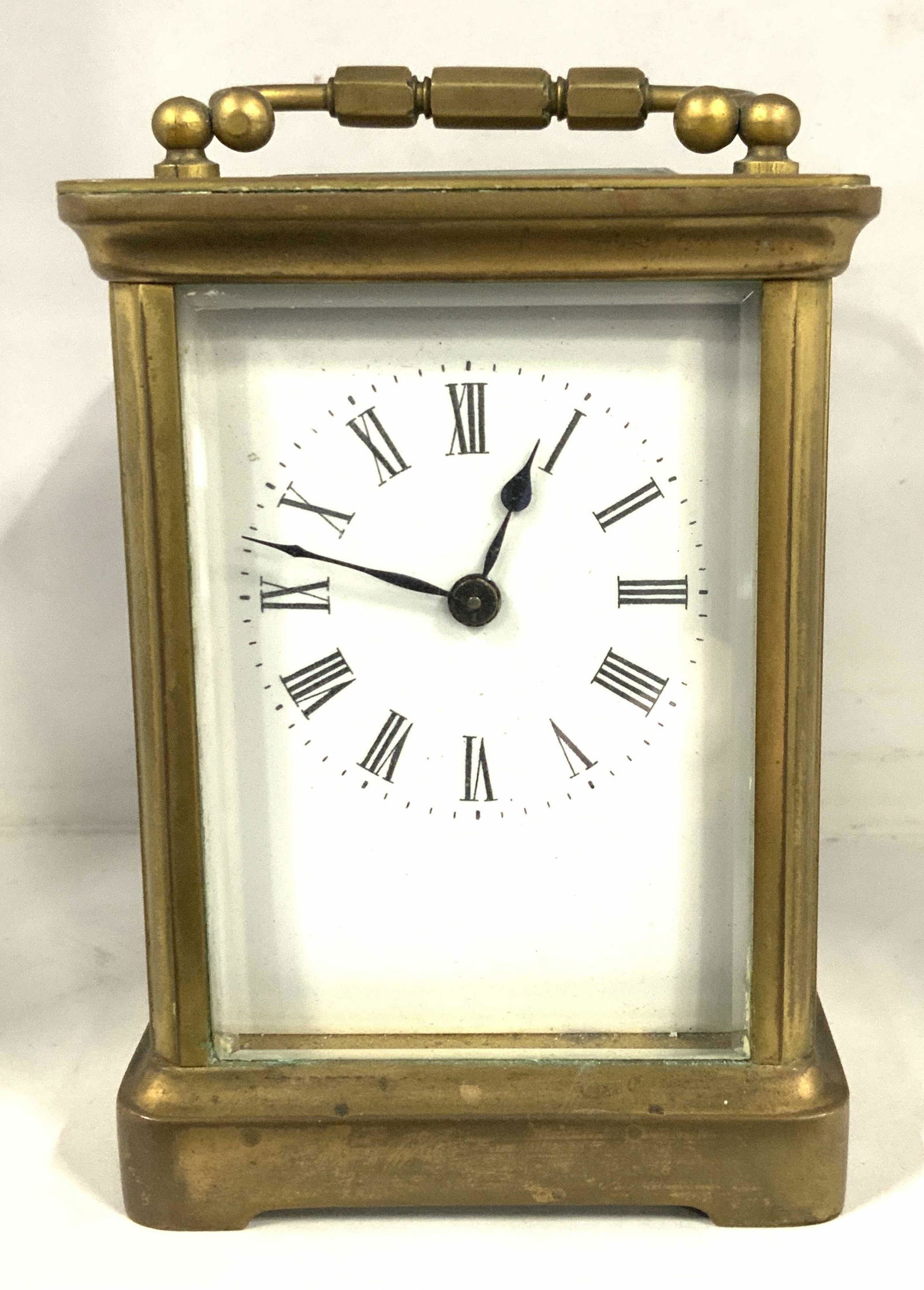 Vintage Brass Tabletop Roman Numeral Carriage Clock (1 of 6)