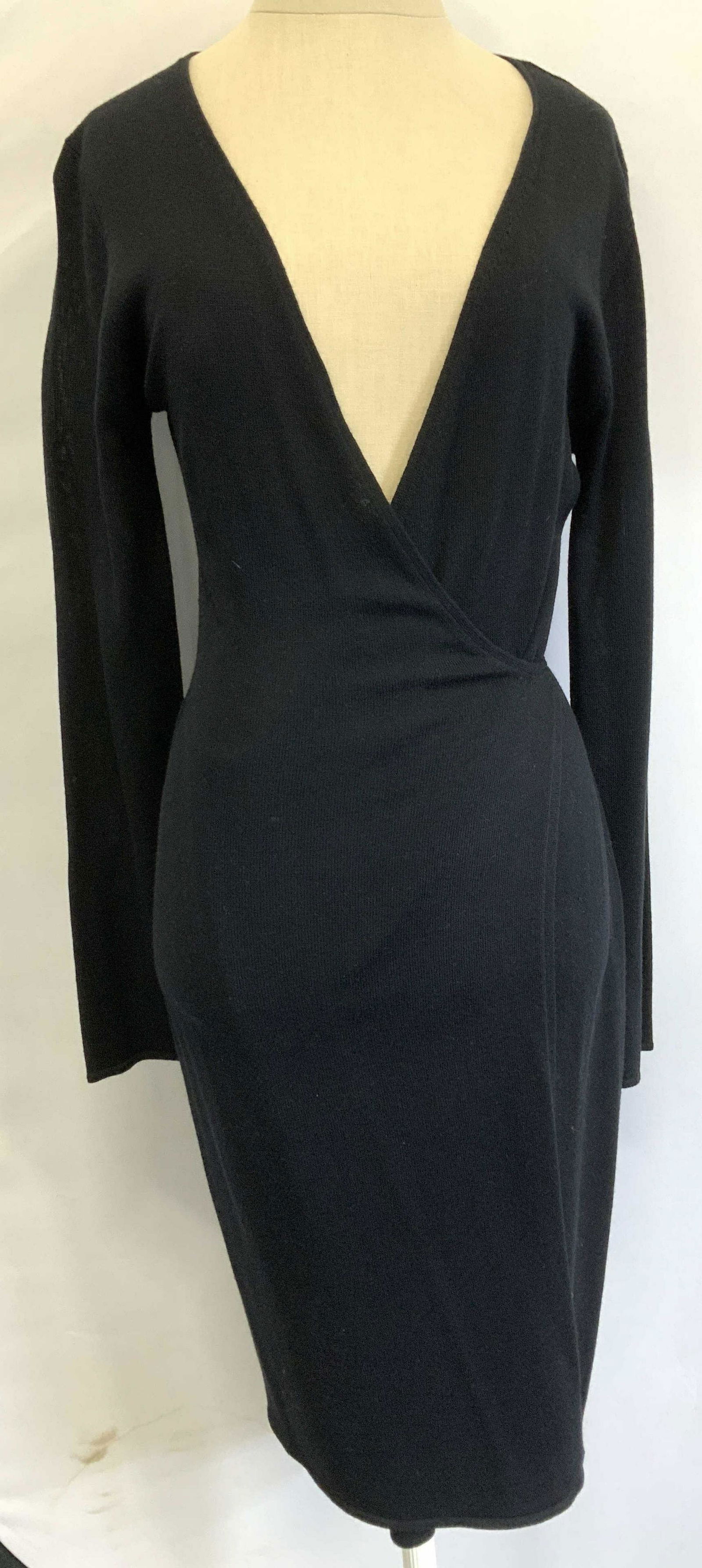 WHISTLES Silk and Wool Black Wrap Dress, Hong Kong (1 of 6)