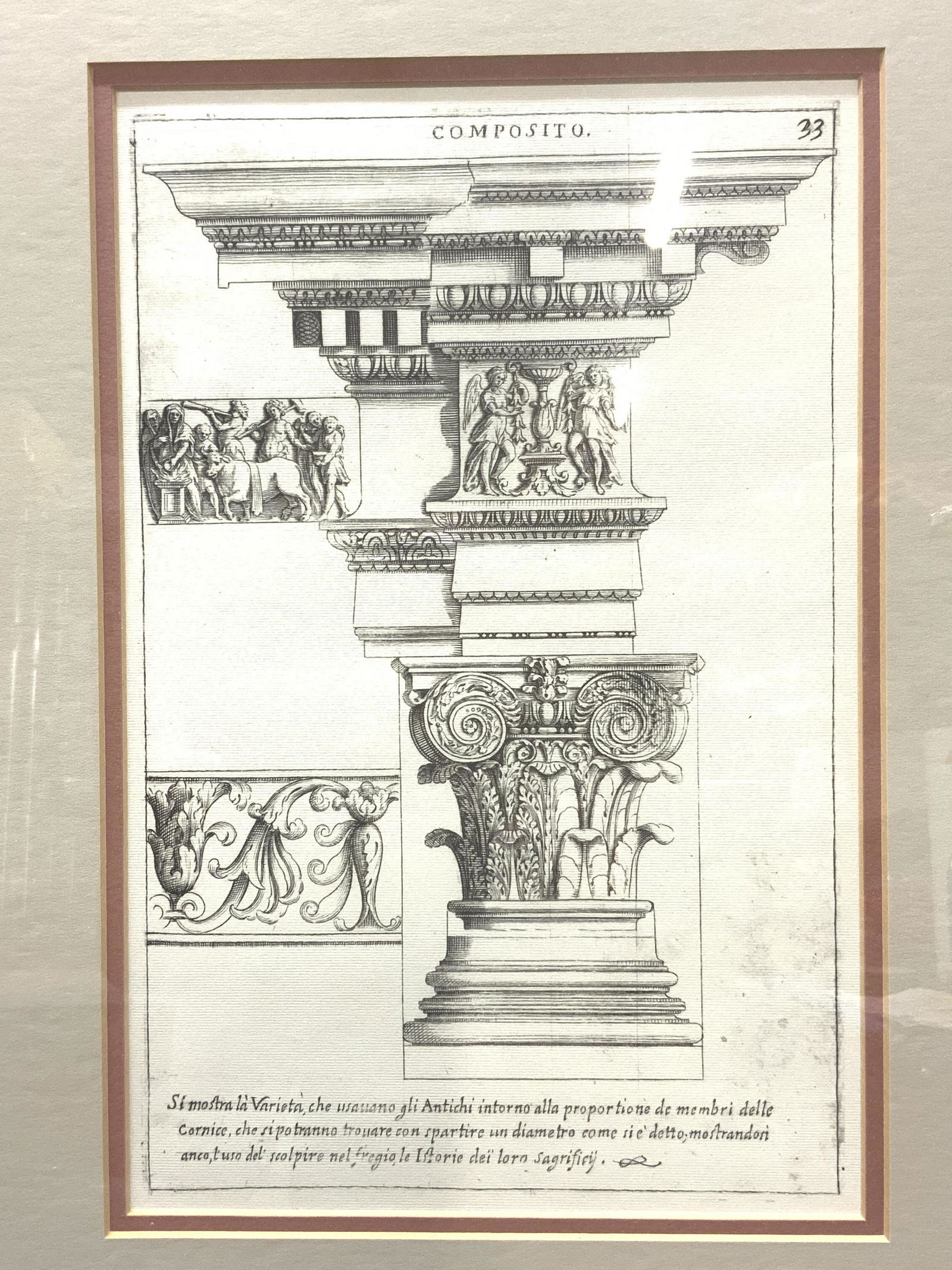 Framed Italian Composito Architectural Etching (1 of 5)