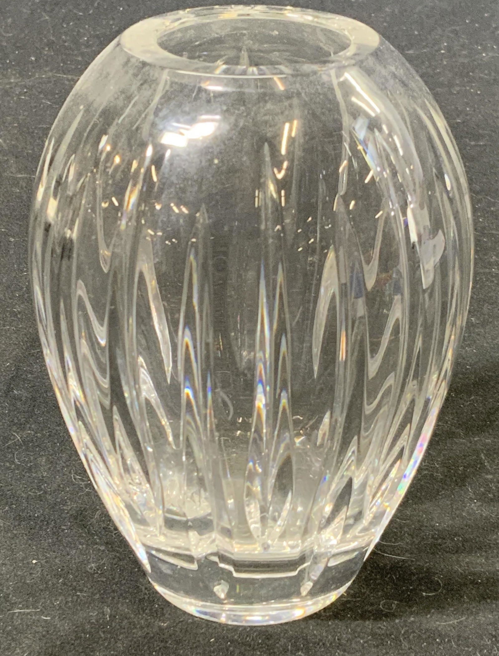 Small Thick Cut Glass Vase (1 of 4)