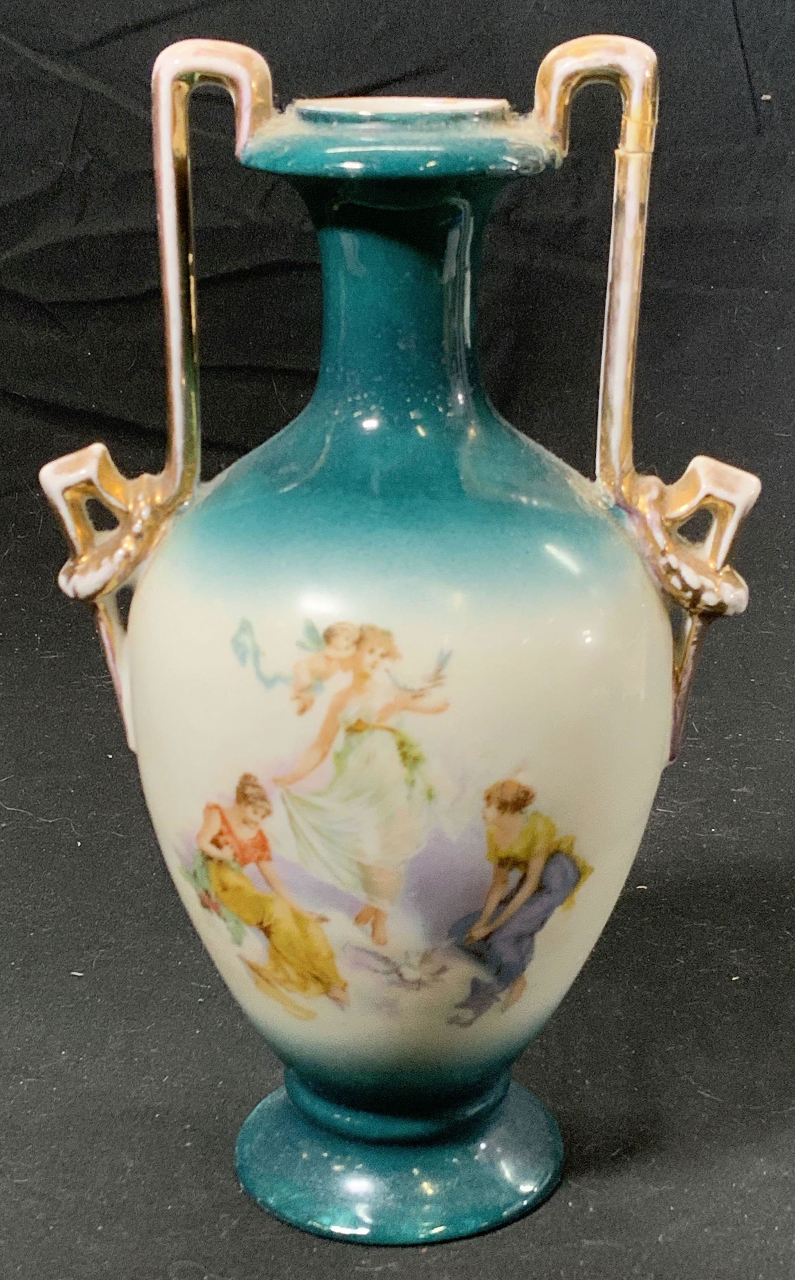 VICTORIA Vintage Decorative Two Handle Bud Vase (1 of 6)