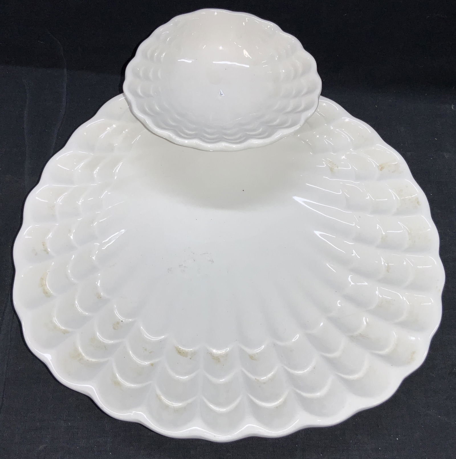 Vintage White Ceramic Sea Shell Platter, Italy (1 of 6)