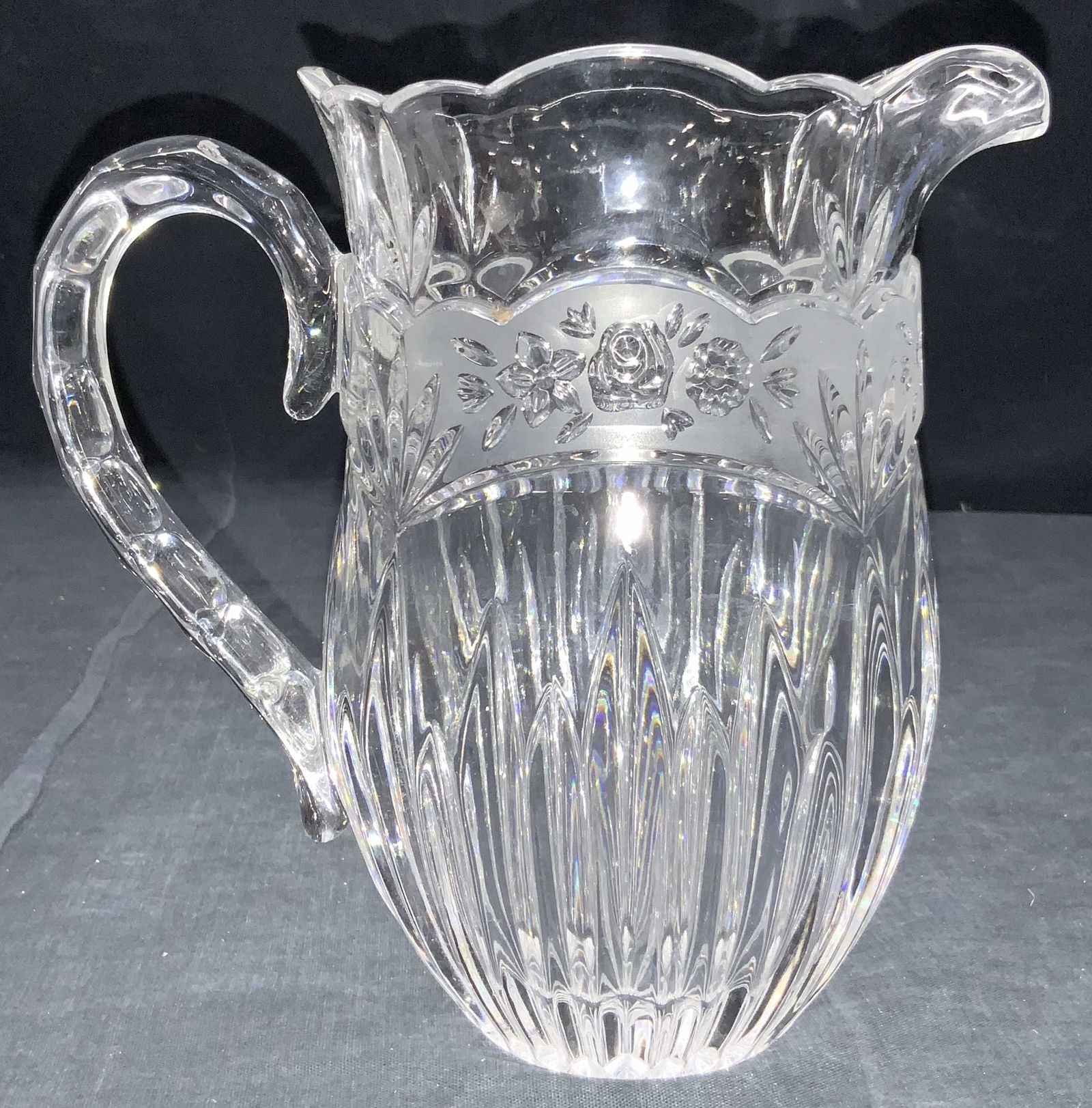 Vintage Clear Cut Glass Pitcher (1 of 6)