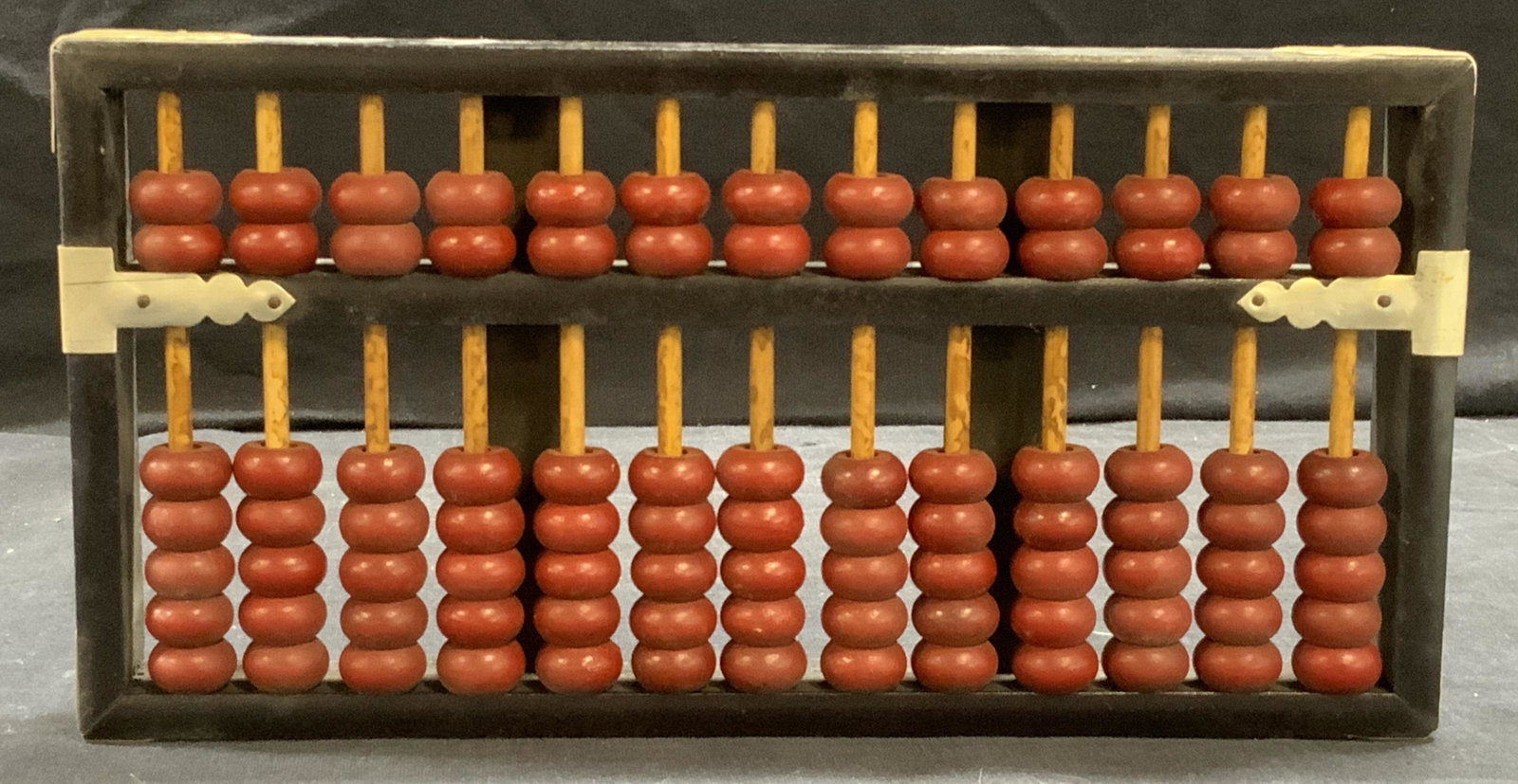 Vntg 13 Row Abacus with 91 Beads Calculator: Vntg 13 Row Abacus with 91 Beads Chinese Manual Calculator, measures approx 9 1/2 x 5 inches. Abacus, Chinese oddities, Chinese calculator, beaded calculator, abacus calculator, beaded calculator. 5S