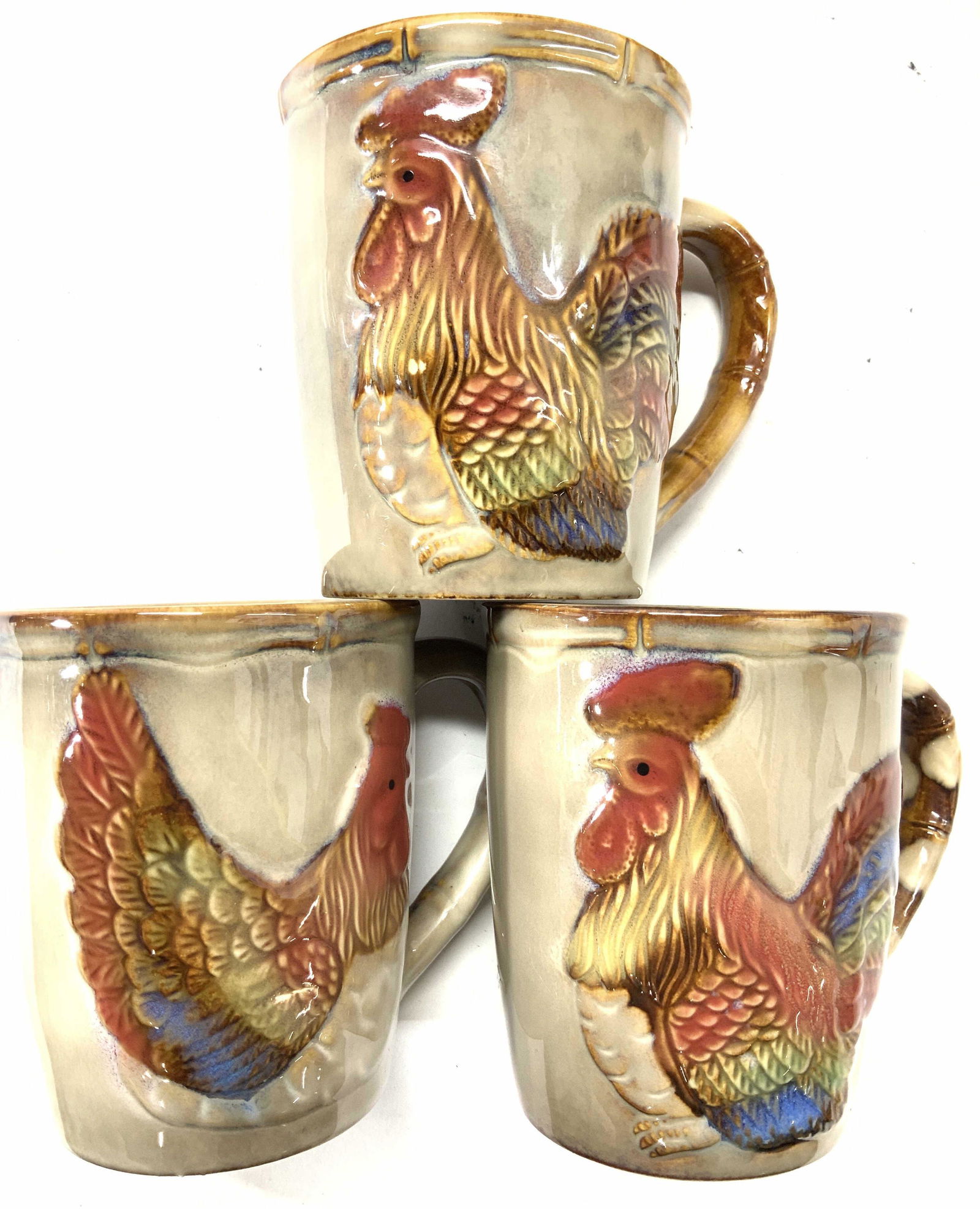 Set 12 Rooster Ceramic Mugs (1 of 5)