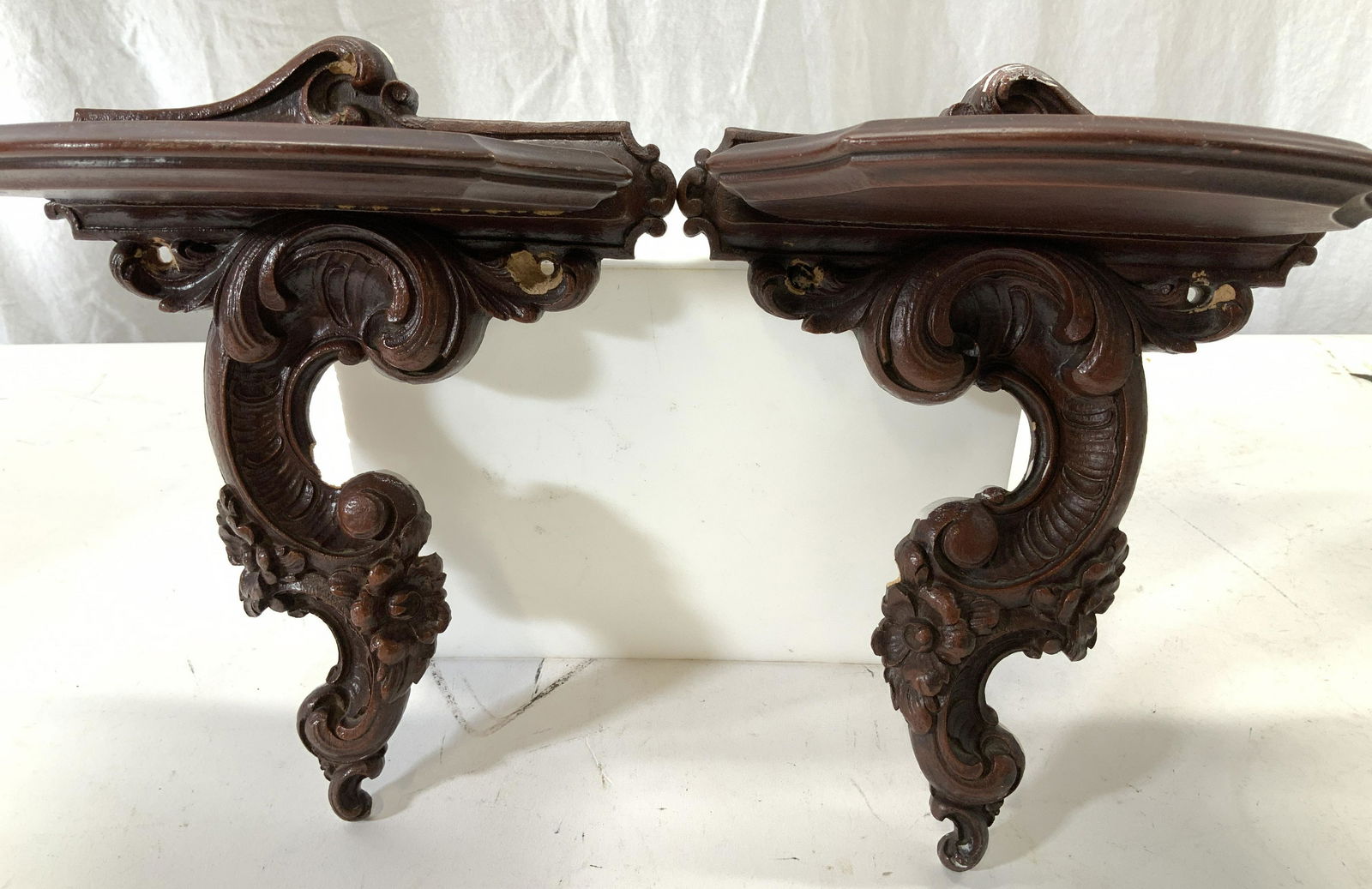 Pair Wood Style Display Shelf Sconces (1 of 7)