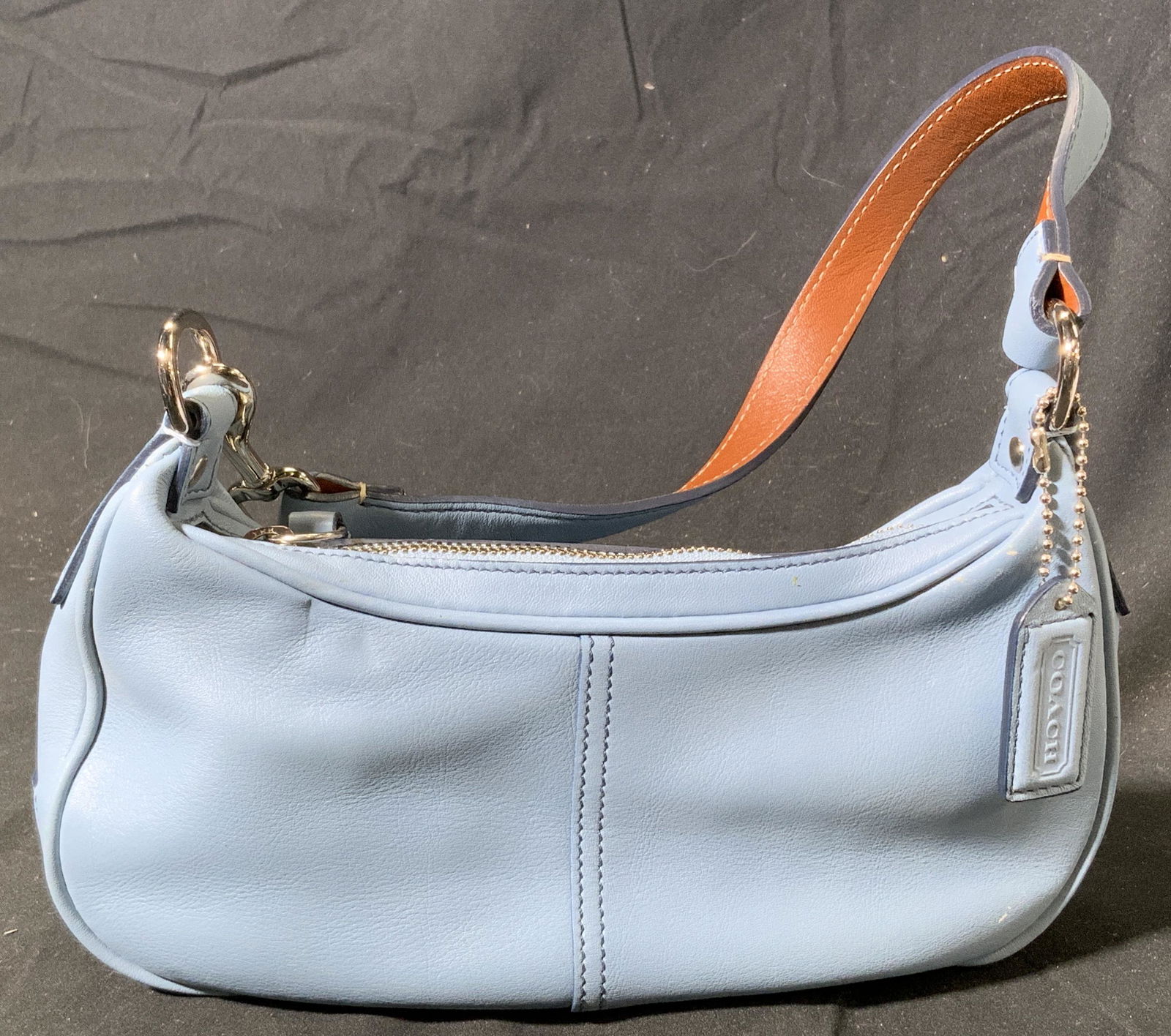 COACH Vintage Signed Light Blue Small Shoulder Bag (1 of 6)