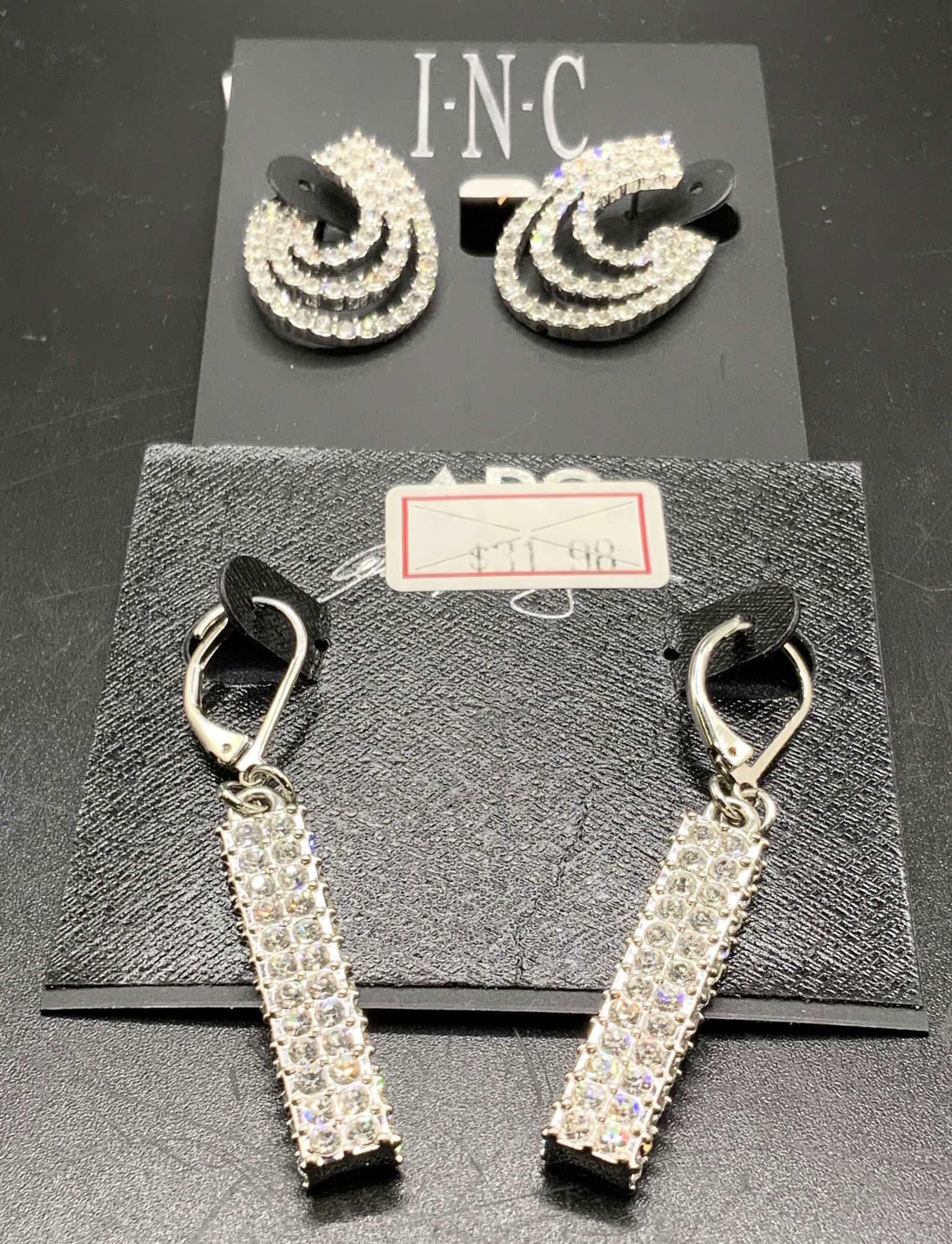 ABS & INC Bejeweled Crystal Earrings, NWT Jewelry (1 of 9)