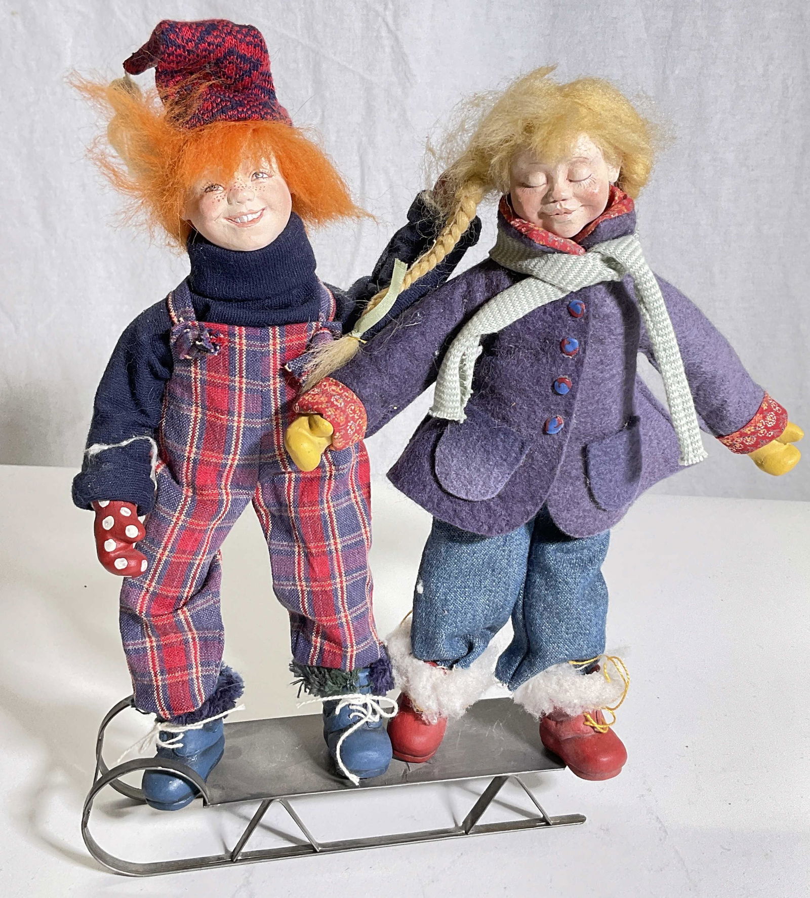 Signed Kathryn Walmsley 1997 Dolls On Sled (1 of 6)