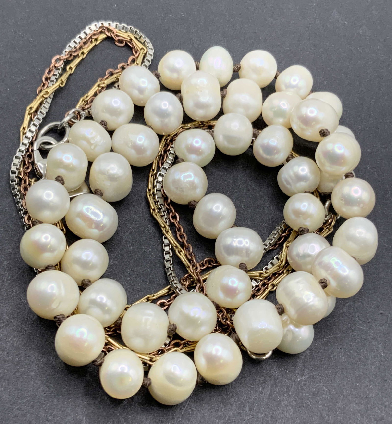 BR Signed Multi Chain Pearl Necklace, Jewelry (1 of 8)
