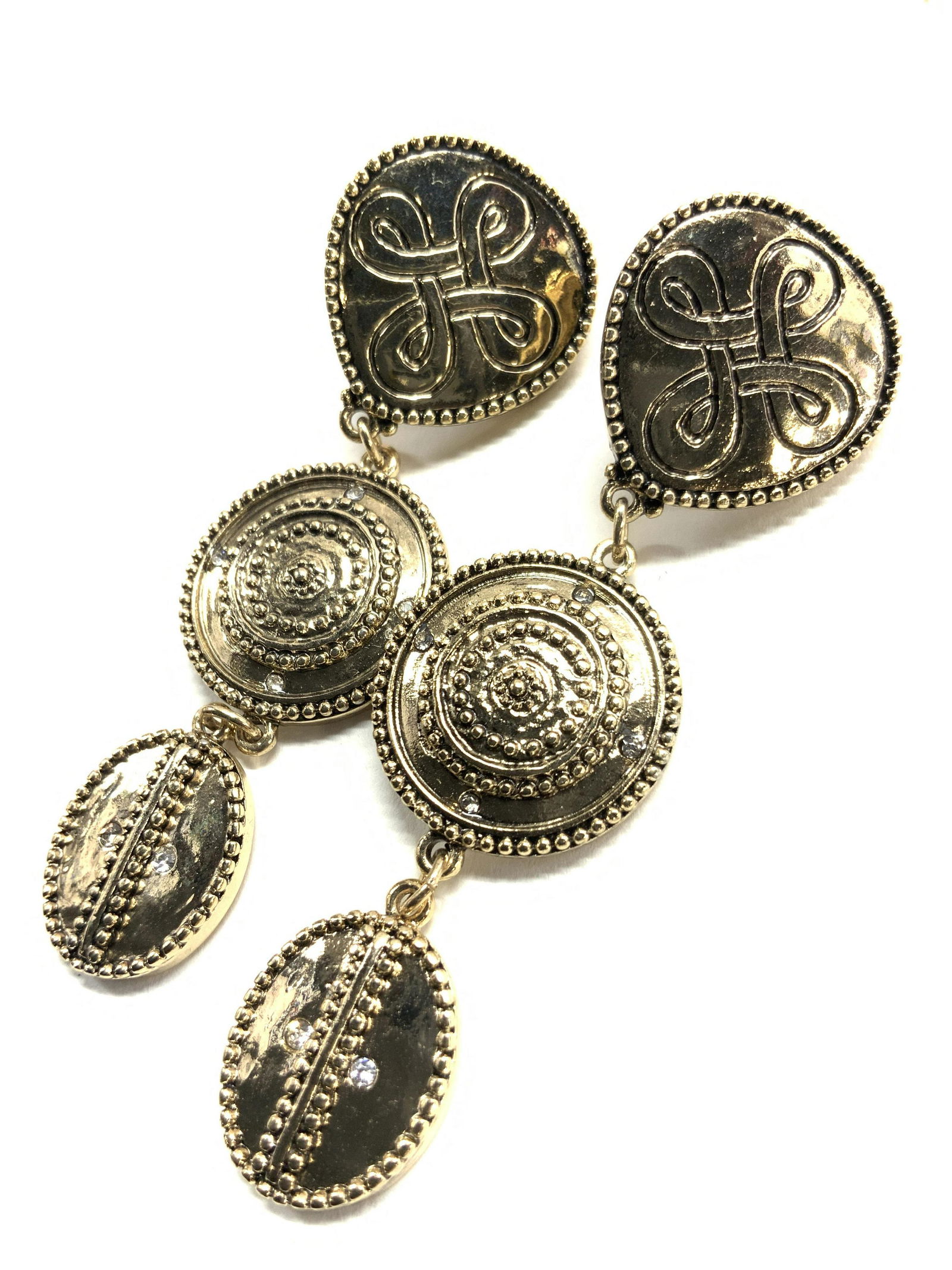 CHICOS Dangle Etched Clip On Earrings (1 of 7)