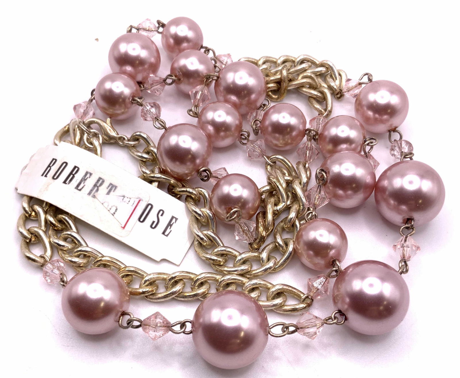 ROBERT ROSE NWT Pink Pearlescent Bead Necklace (1 of 8)