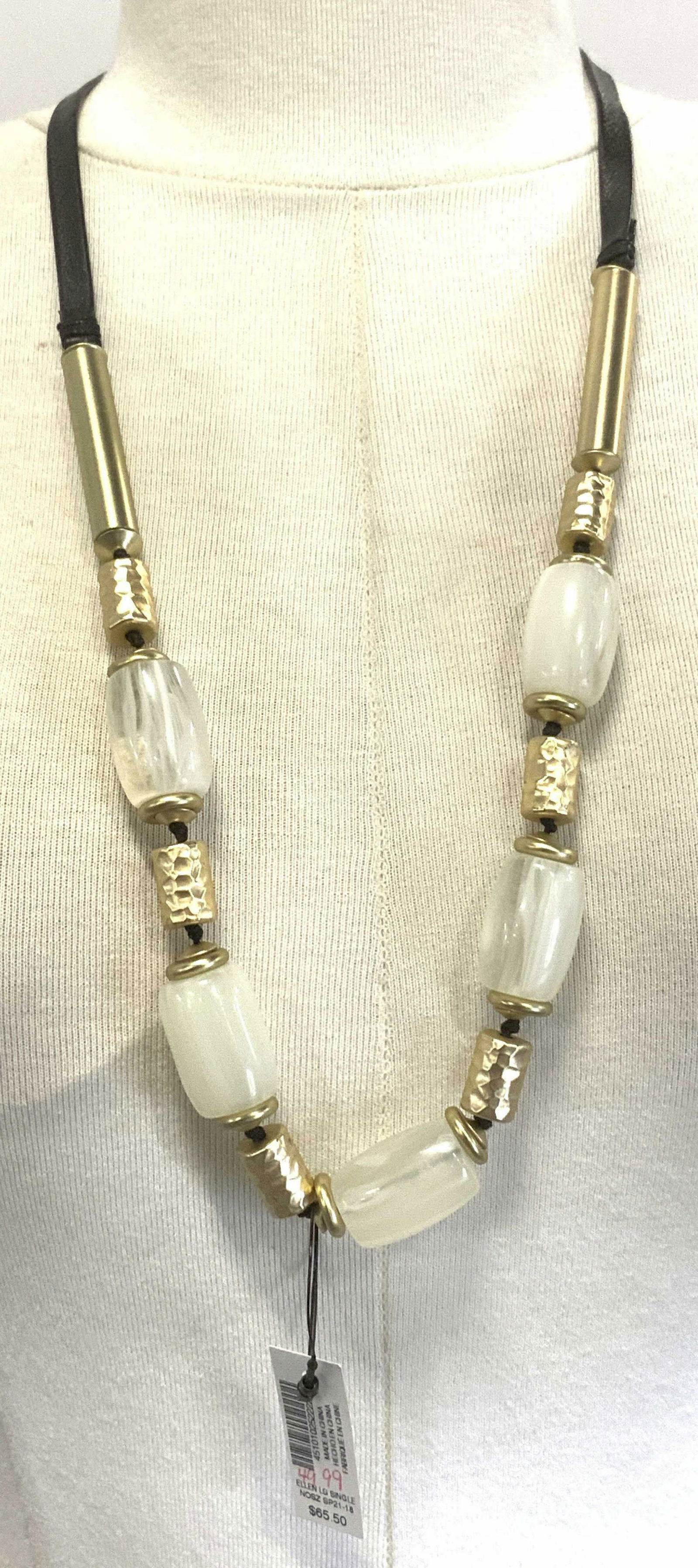 CHICOS Glass And Metal Beaded Necklace NWT (1 of 4)