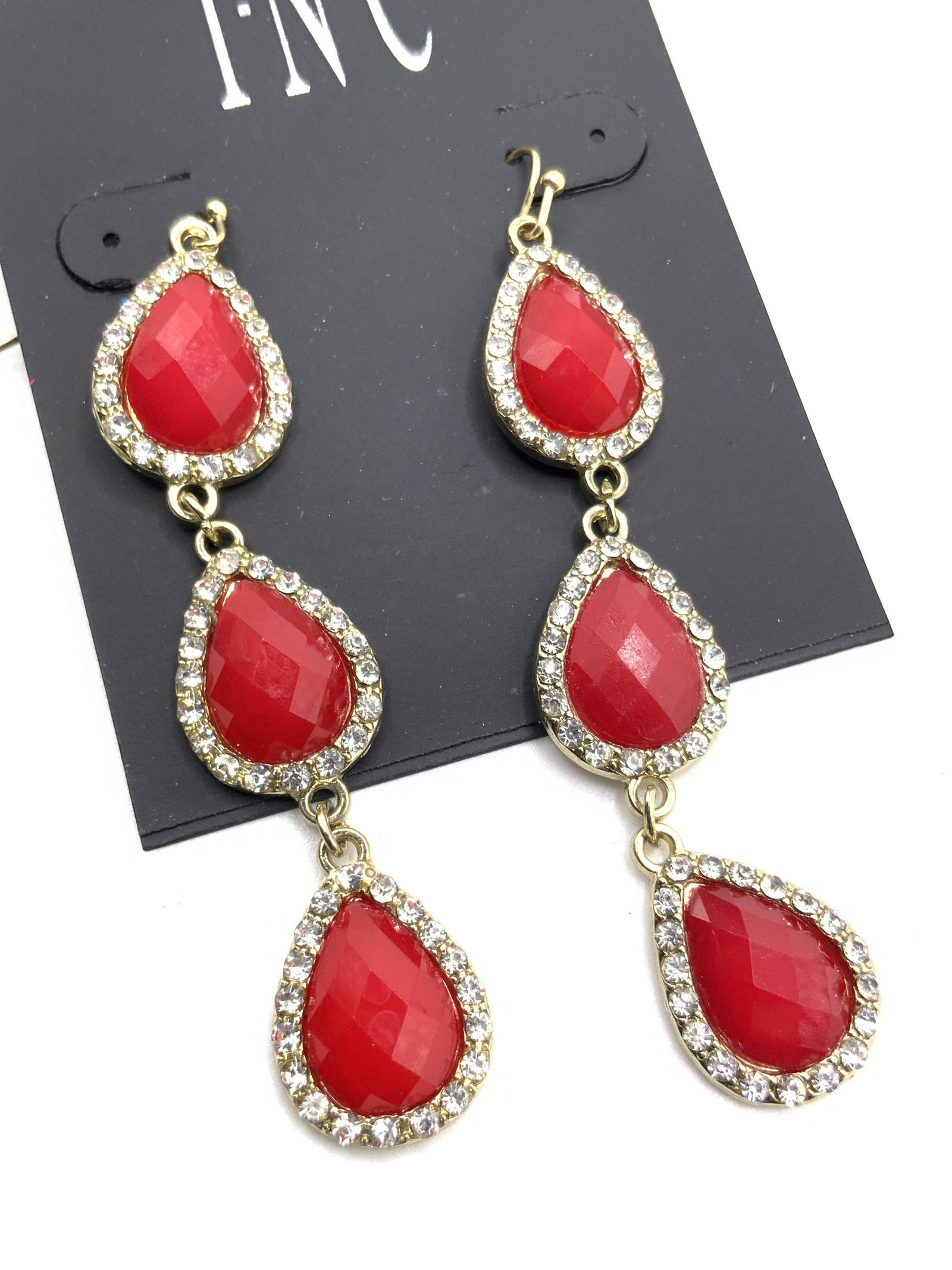 INC Crystal Teardrop Dangle Drop Earrings, NWT (1 of 10)