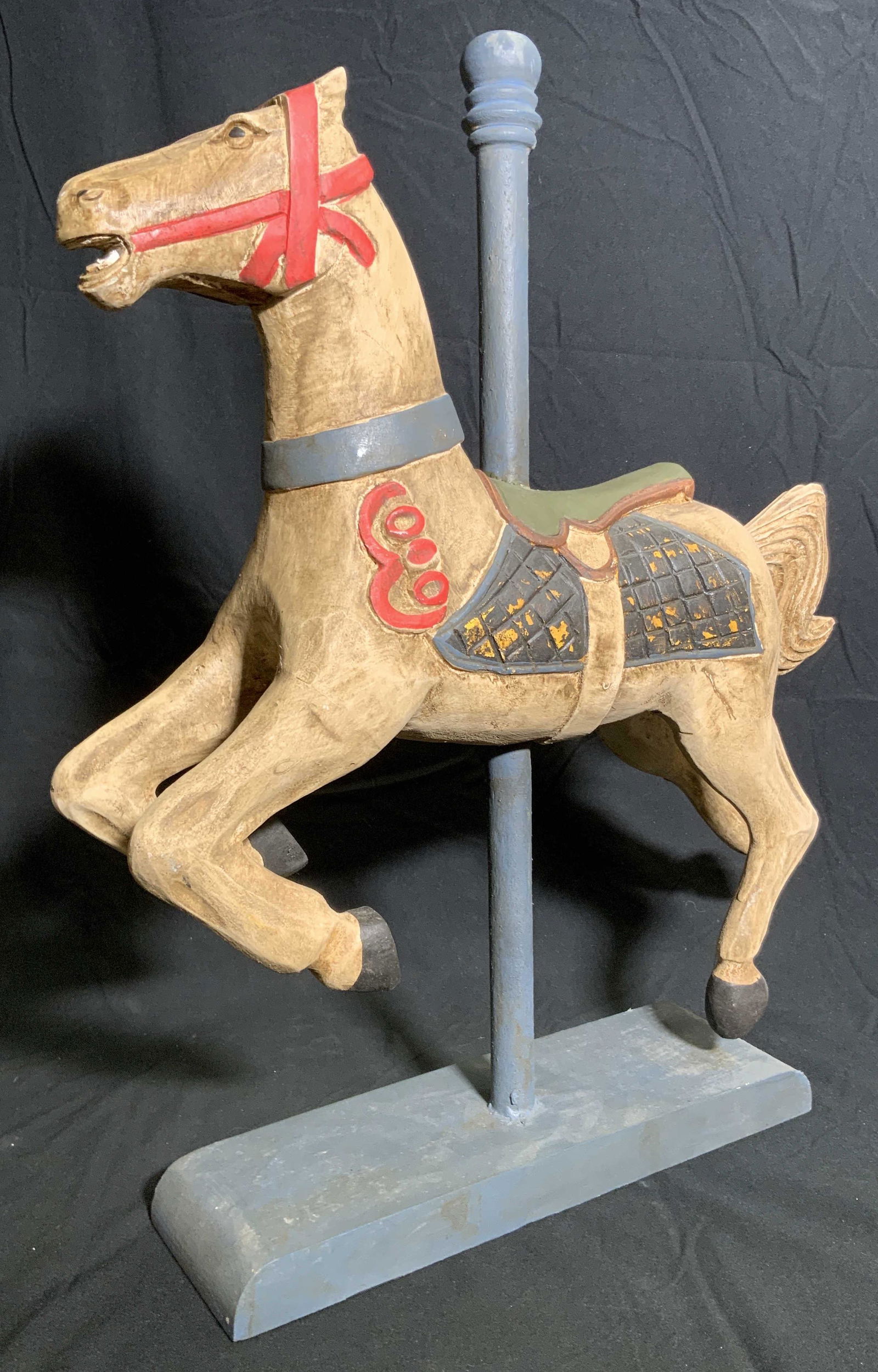Vtg Hand Carved & Painted Carousel Horse Sculpture (1 of 15)