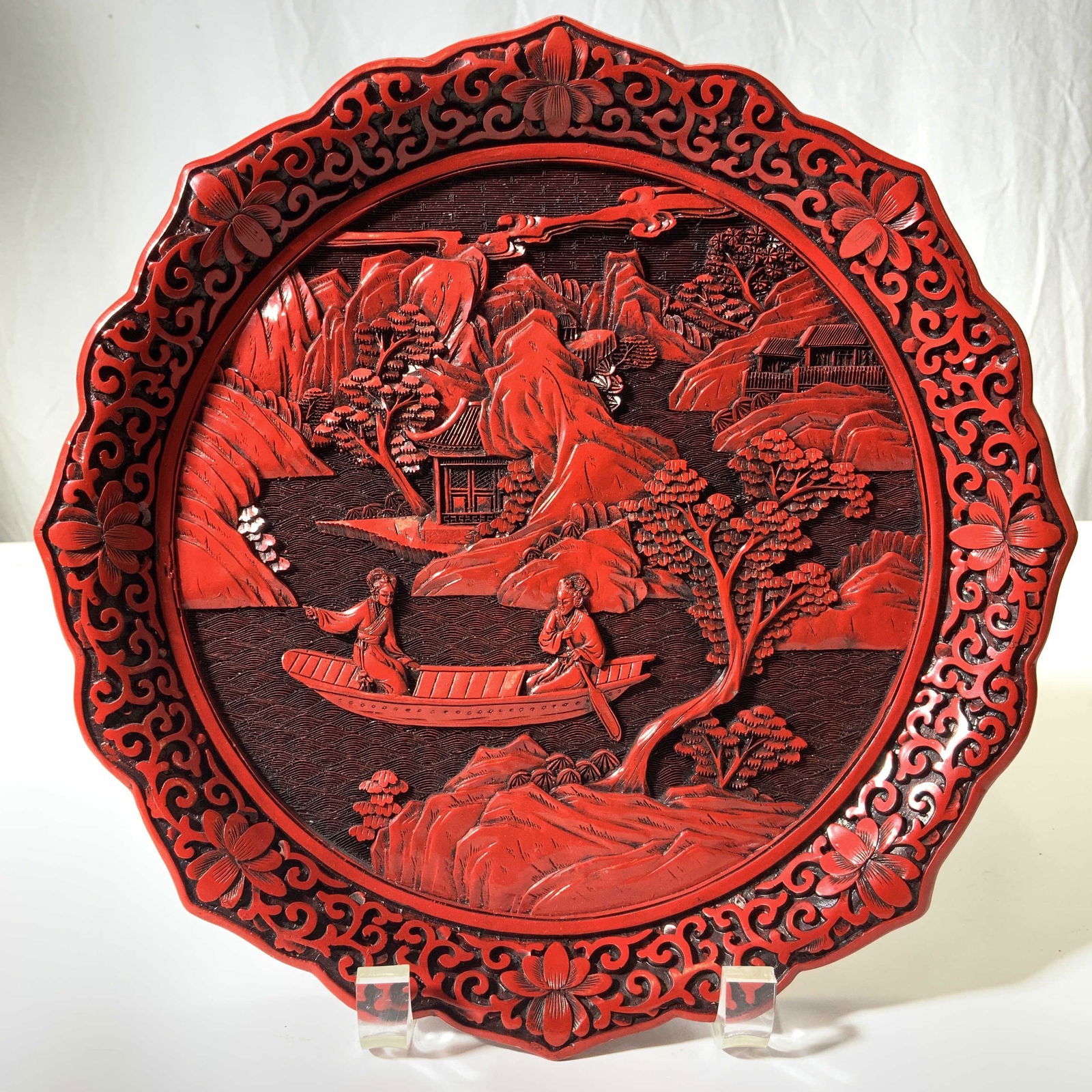 Vintage Asian Cinnabar Style Plate (1 of 10)