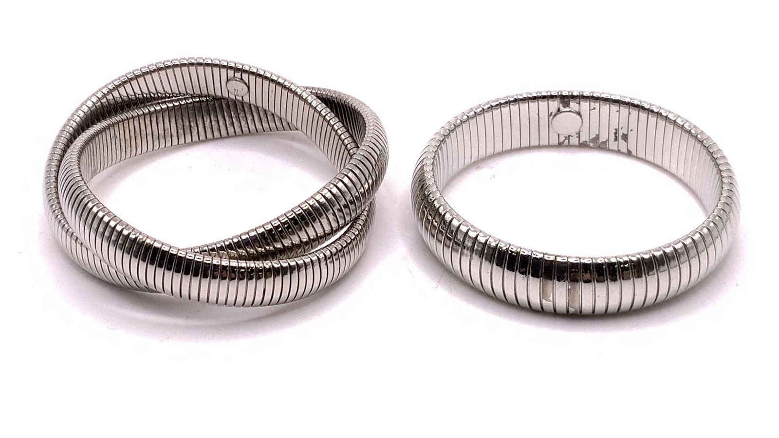Lot 2 Silver Tone Omega Bracelets (1 of 5)
