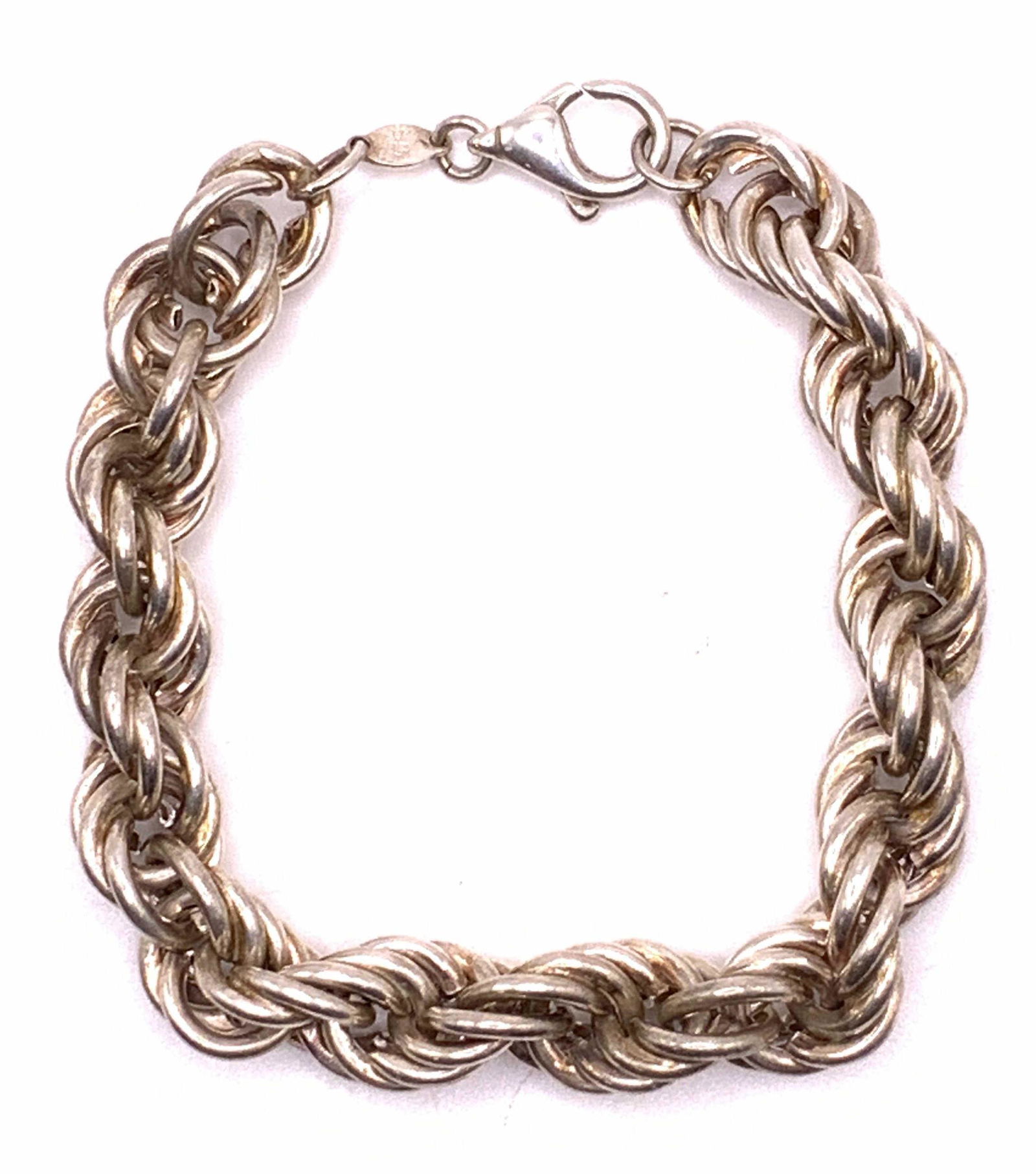 STERLING SILVER Twisted Rope Chain Bracelet IT (1 of 5)