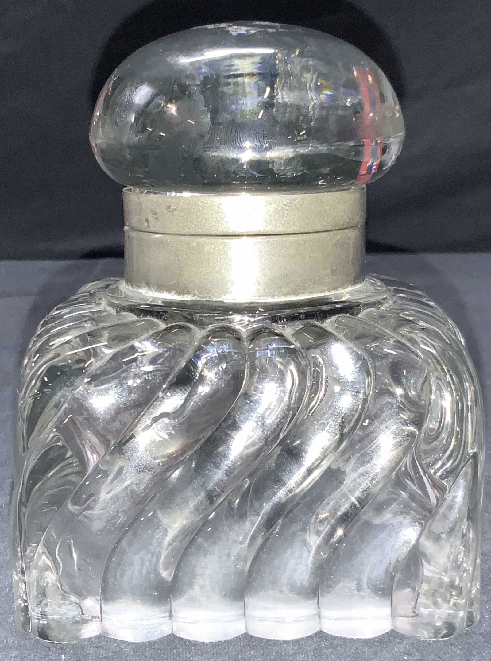 Vintage Thick Glass Ink Well (1 of 9)