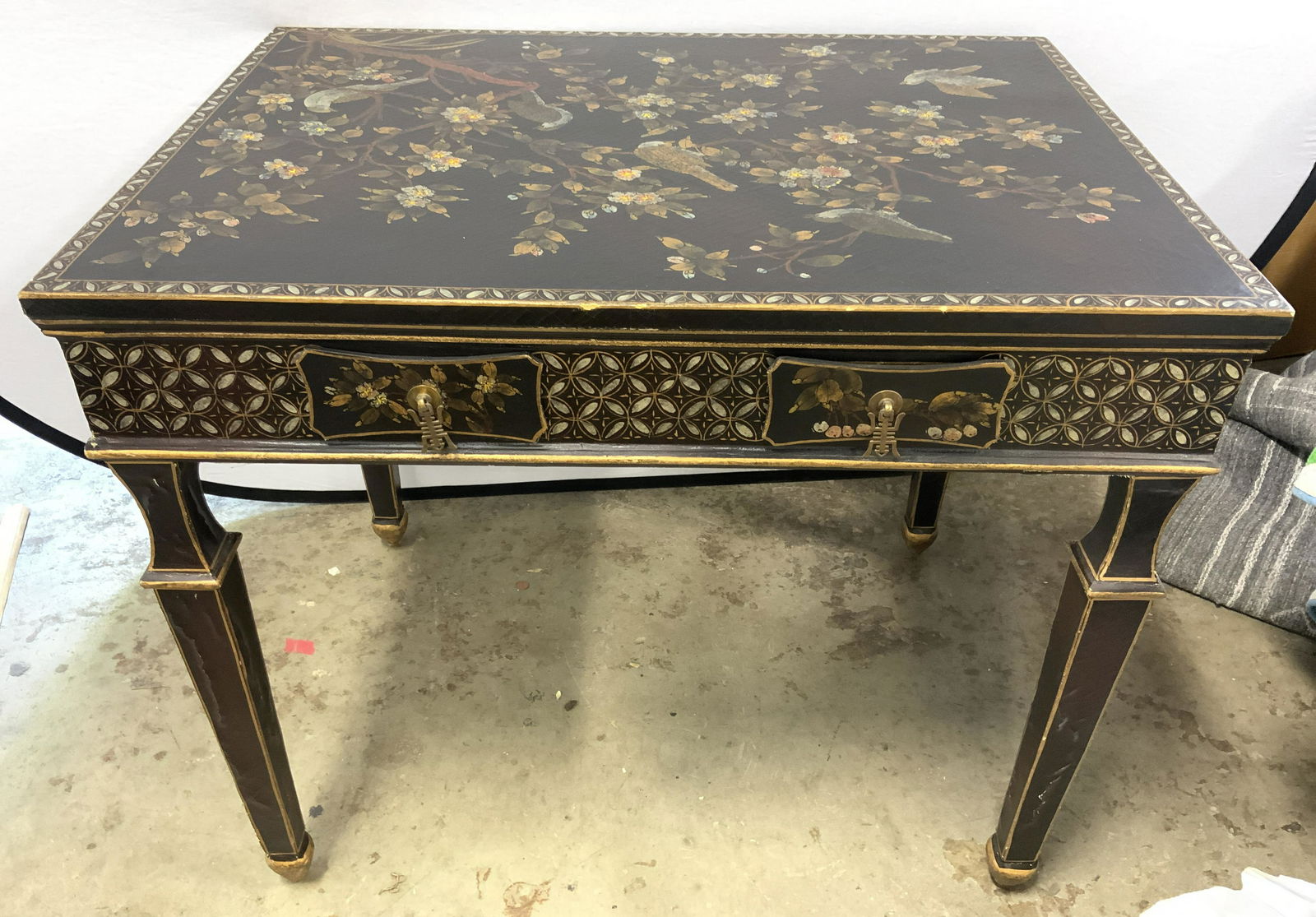Vintage Asian Chinoiserie Accent Table W Drawers (1 of 10)
