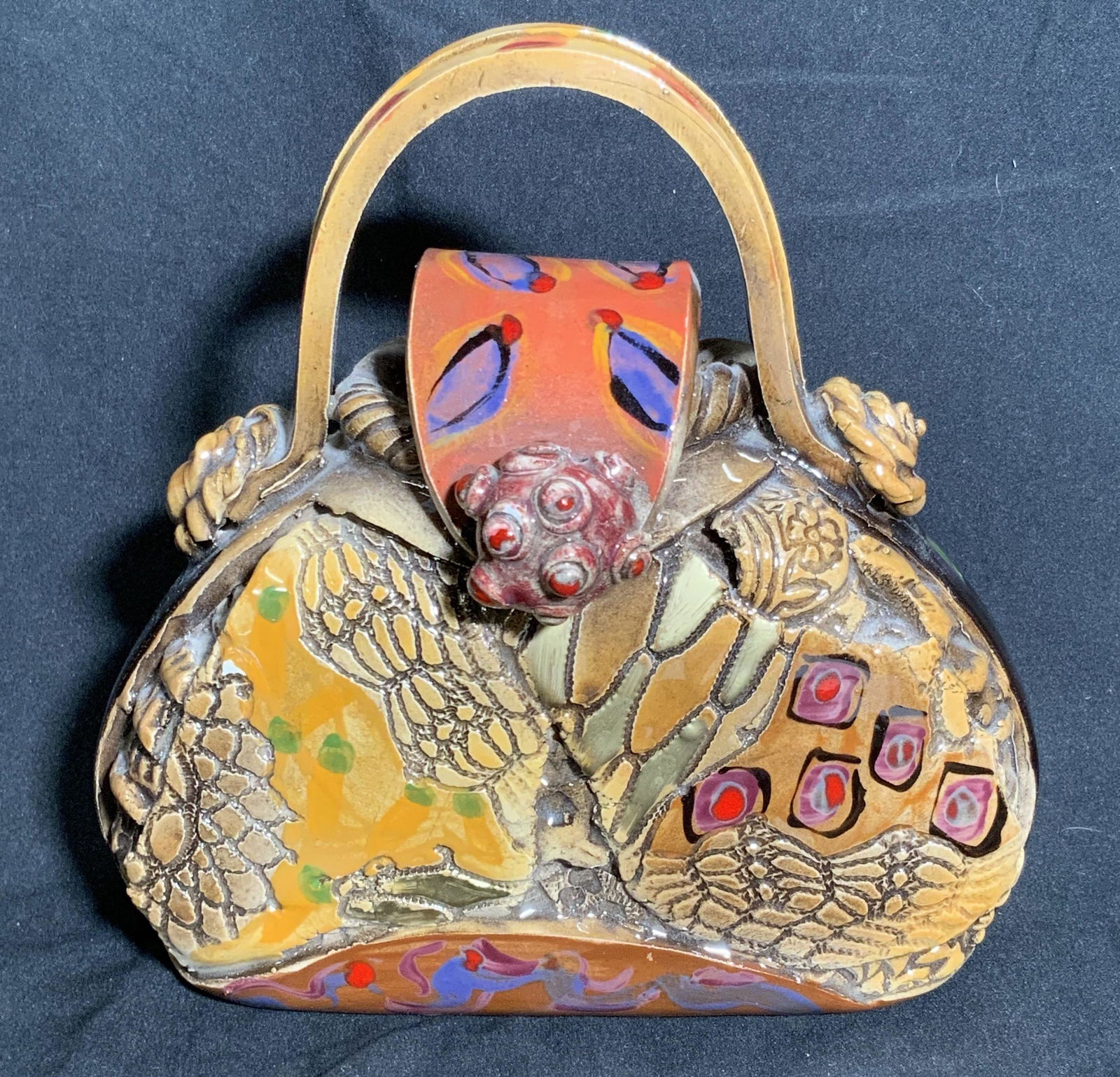 MARKIEMIZ 2006 Signed Handcrafted Ceramic Purse (1 of 13)