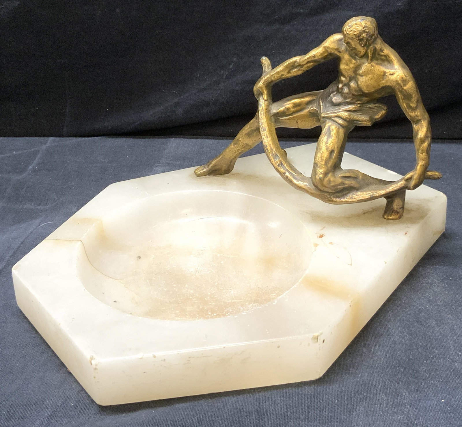 Gilt Bronze Figural Natural Stone Sculpture (1 of 10)