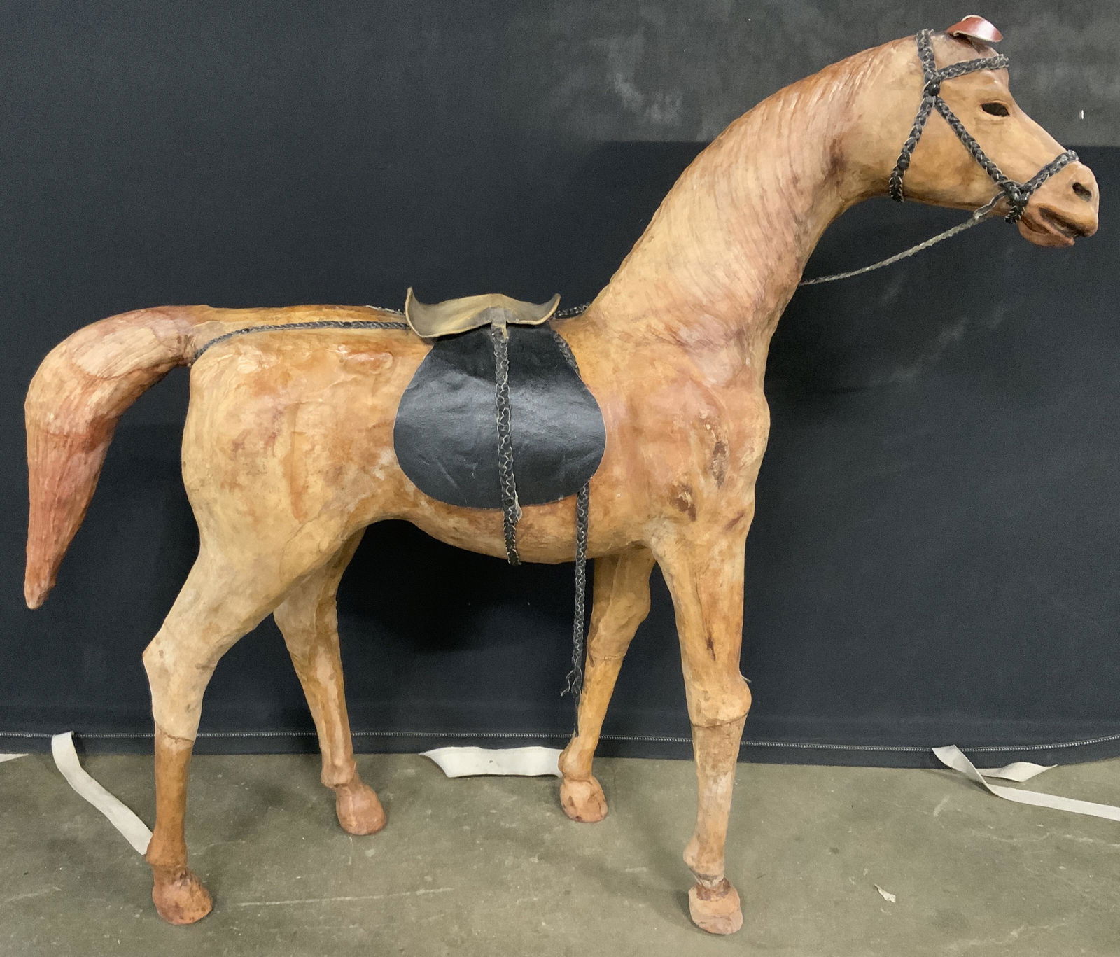 Vintage 1950s Leather Horse Sculpture 3ft (1 of 11)