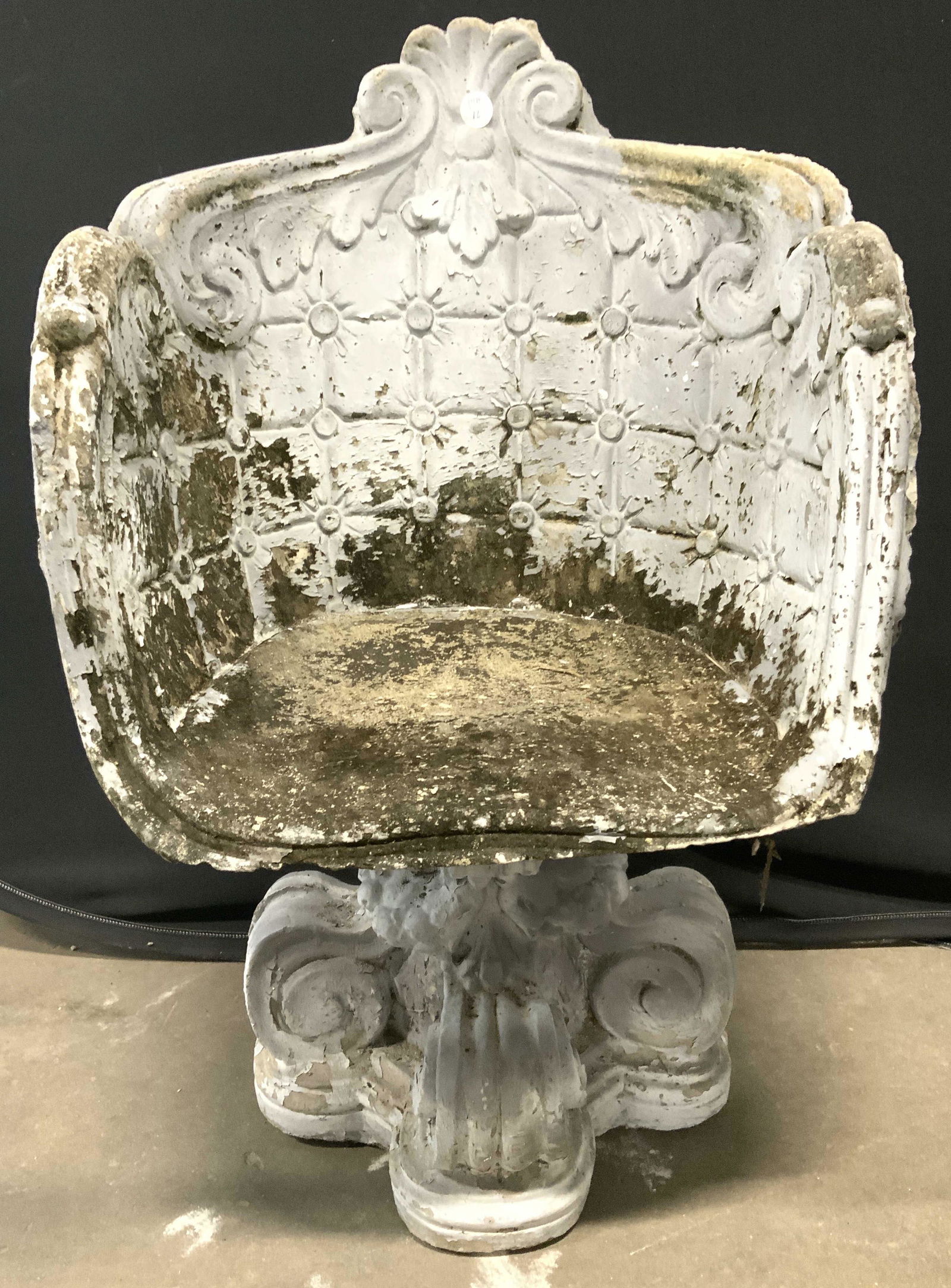 Antique Concrete Garden Grotto Chair (1 of 10)