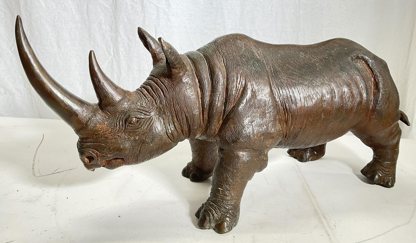 Metal Rhinoceros Tabletop Statue (1 of 8)